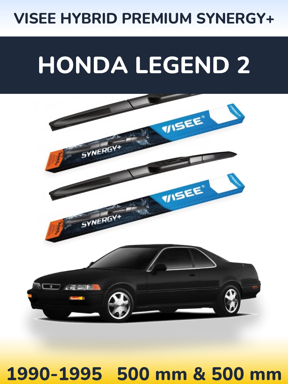 Комплект передних дворников VISEE HYBRID PREMIUM SYNERGY+ 500 & 500 мм для Honda Legend 2 1990-1995