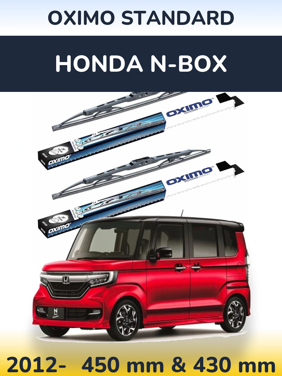Komplet przednich wycieraczek Oximo Standard 450 & 425 mm do Honda N-box 2012-2026