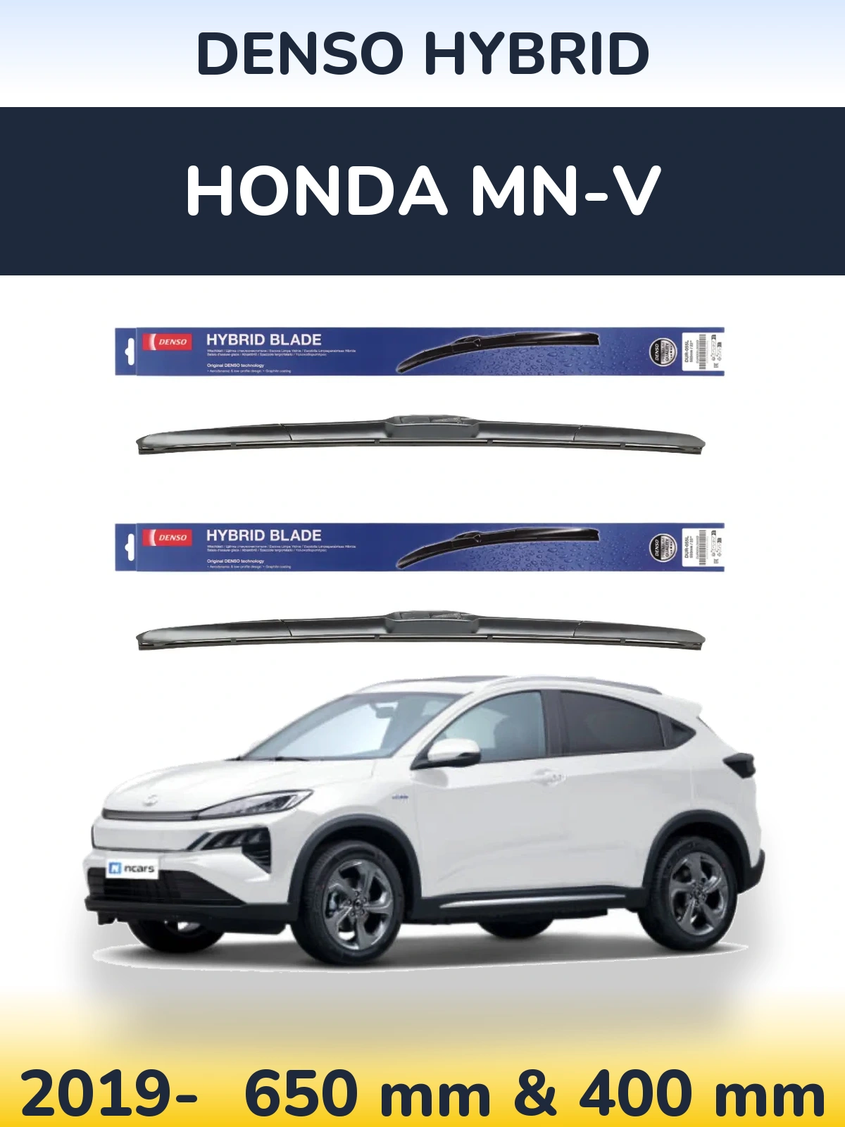 Комплект передних дворников Denso Hybrid 650 & 400 мм для Honda MN-V 2019-2026