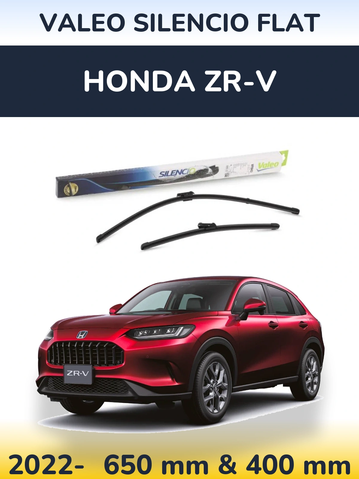 Комплект передних дворников Valeo Silencio Flat 650 & 400 мм для Honda ZR-V 2022-2026