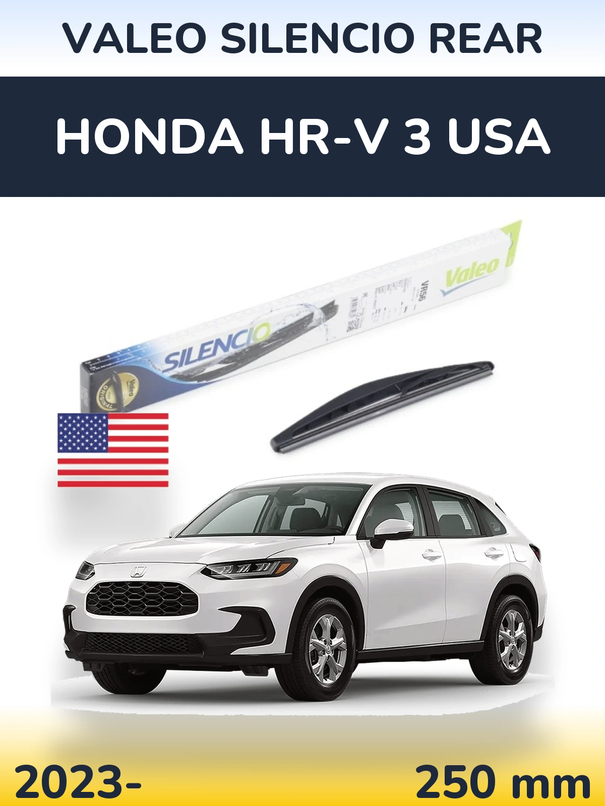 Rear wiper blade Valeo Silencio Rear 240 мм for Honda HR-V 3 USA 2023-2026