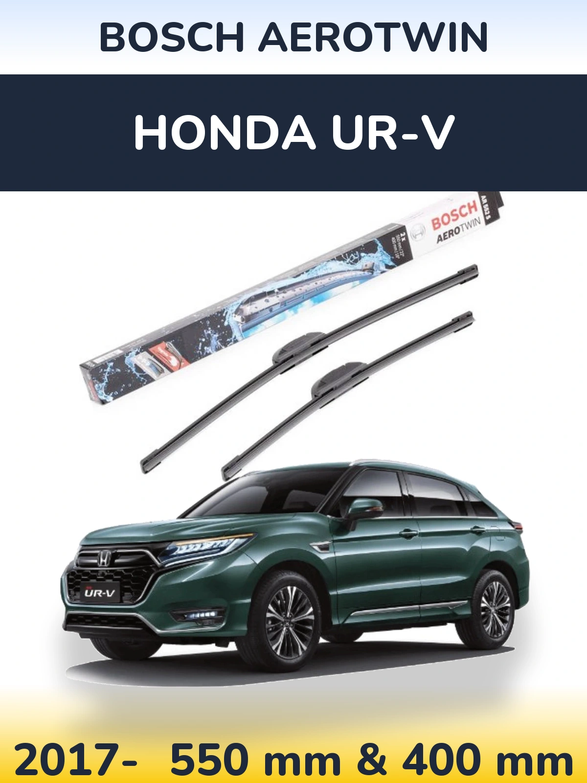 Komplet przednich wycieraczek BOSCH AeroTwin 550 & 400 mm do Honda UR-V 2017-2026
