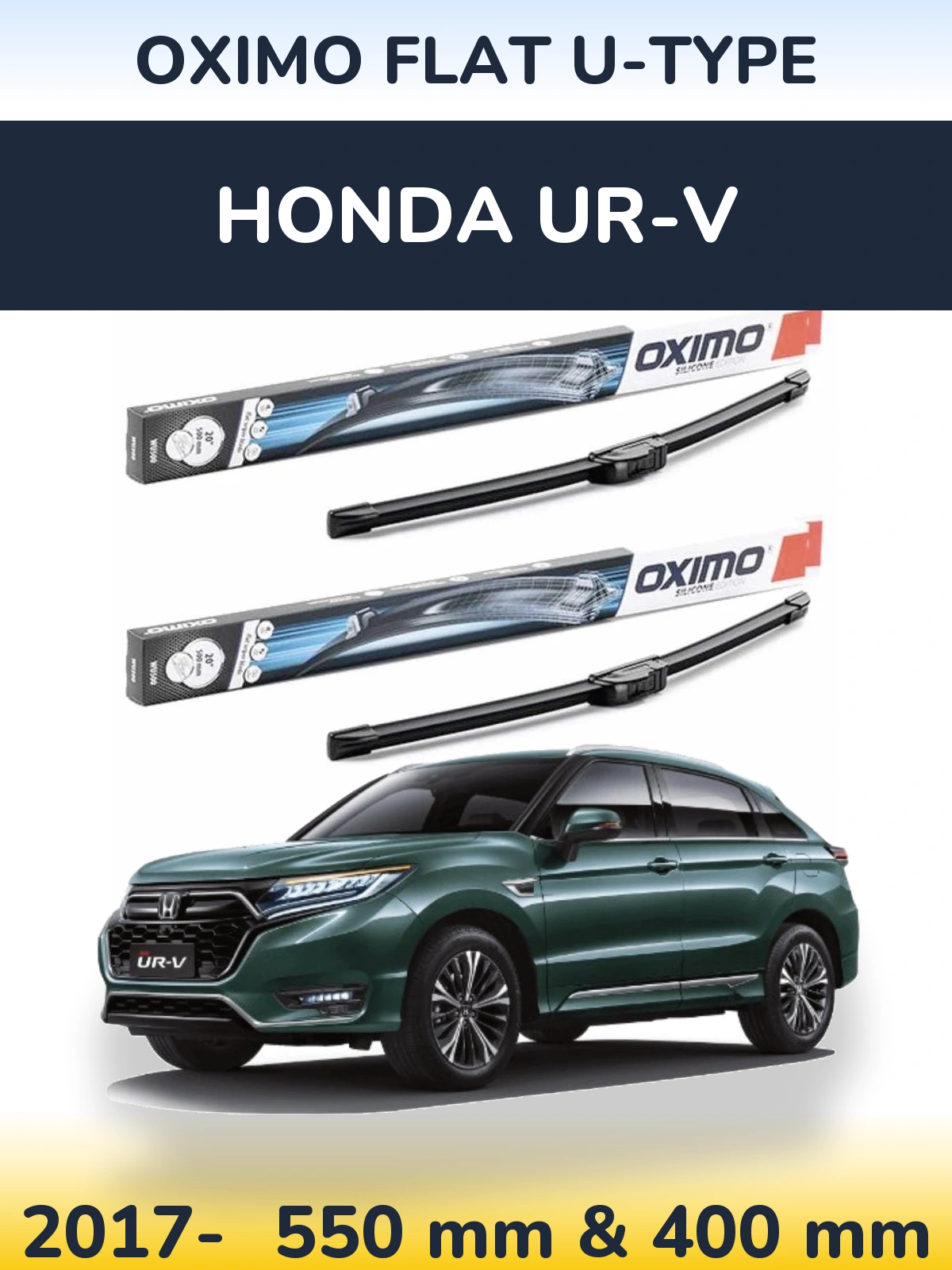 Komplet przednich wycieraczek Oximo Flat U-type 550 & 400 mm do Honda UR-V 2017-2026