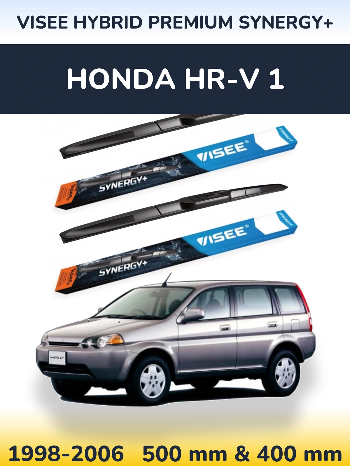 Комплект передних дворников VISEE HYBRID PREMIUM SYNERGY+ 500 & 400 мм для Honda HR-V 1 1998-2006