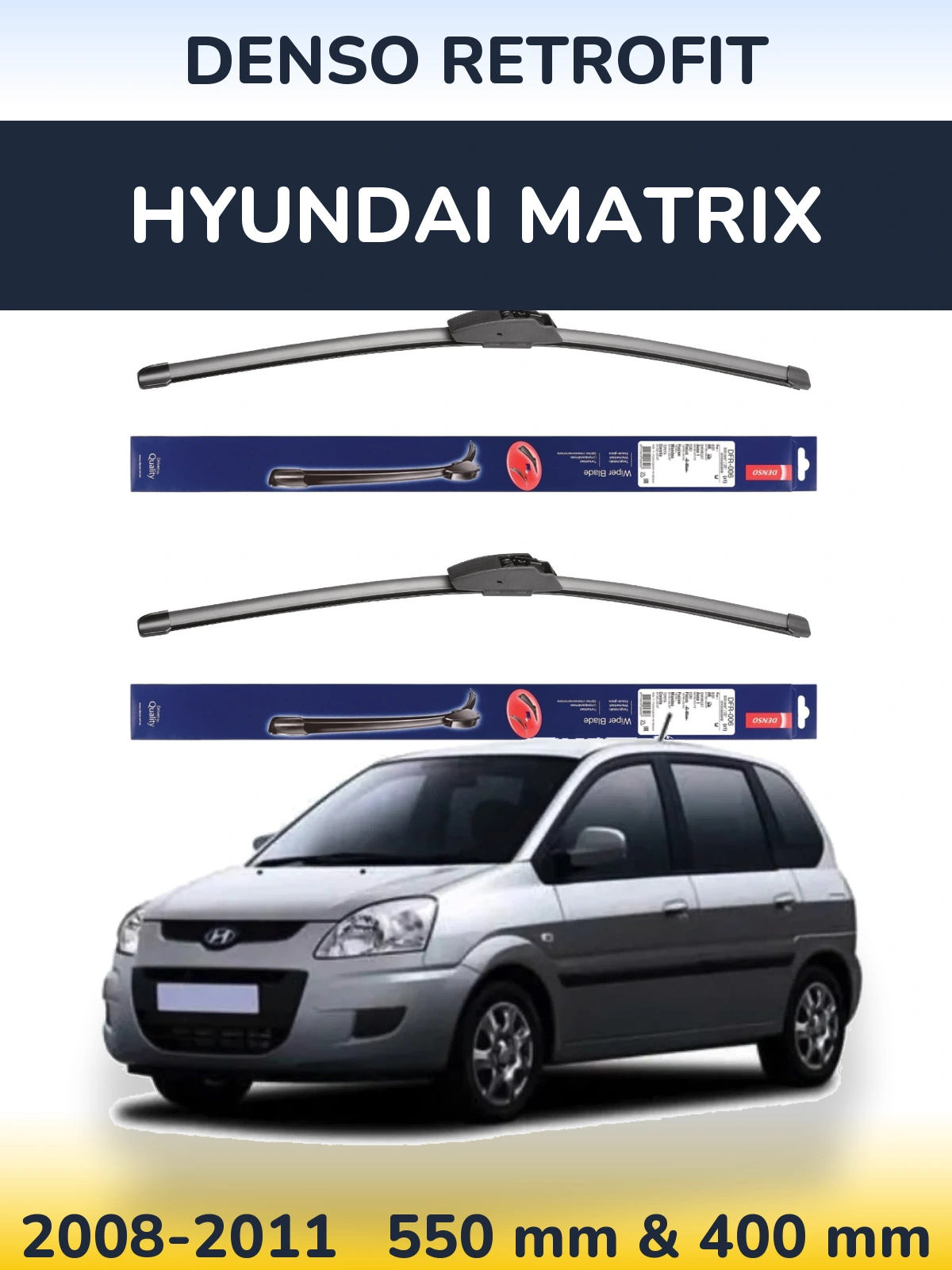 Комплект передних дворников Denso Retrofit 550 & 400 мм для Hyundai Matrix 2008-2011