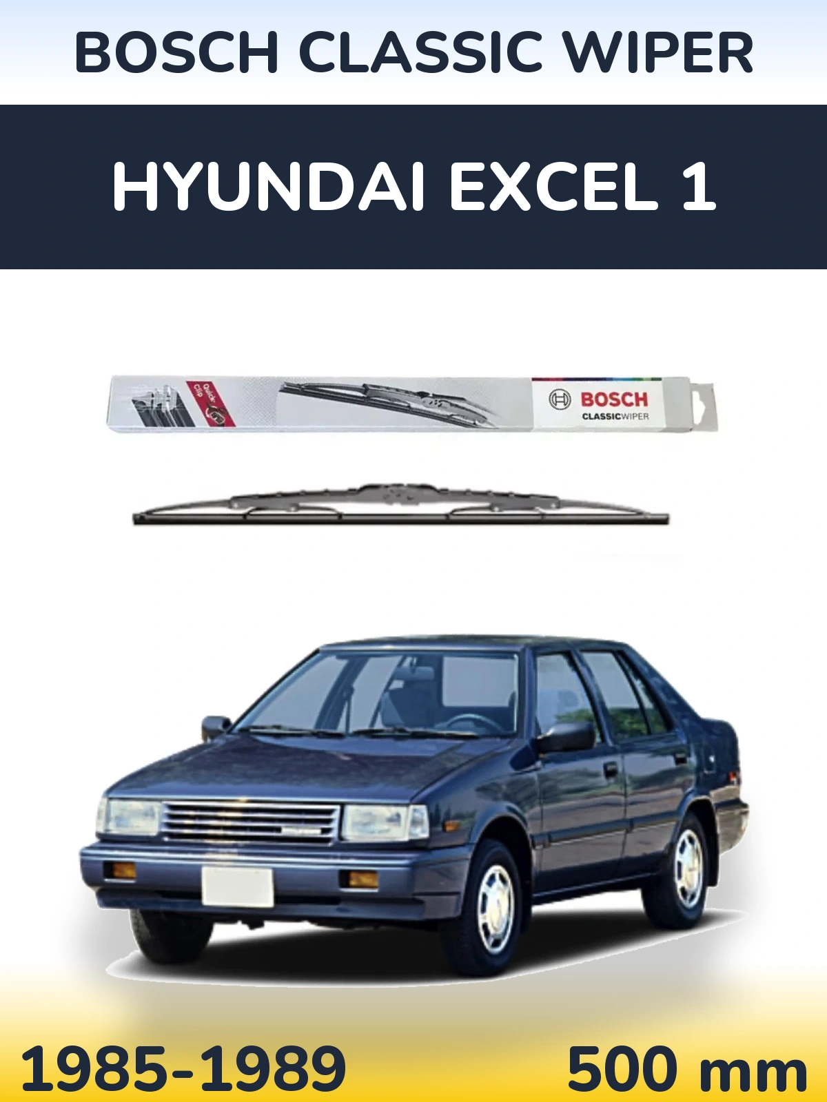 Задня щітка BOSCH Classic Wiper 500 мм для Hyundai Excel 1 1985-1989