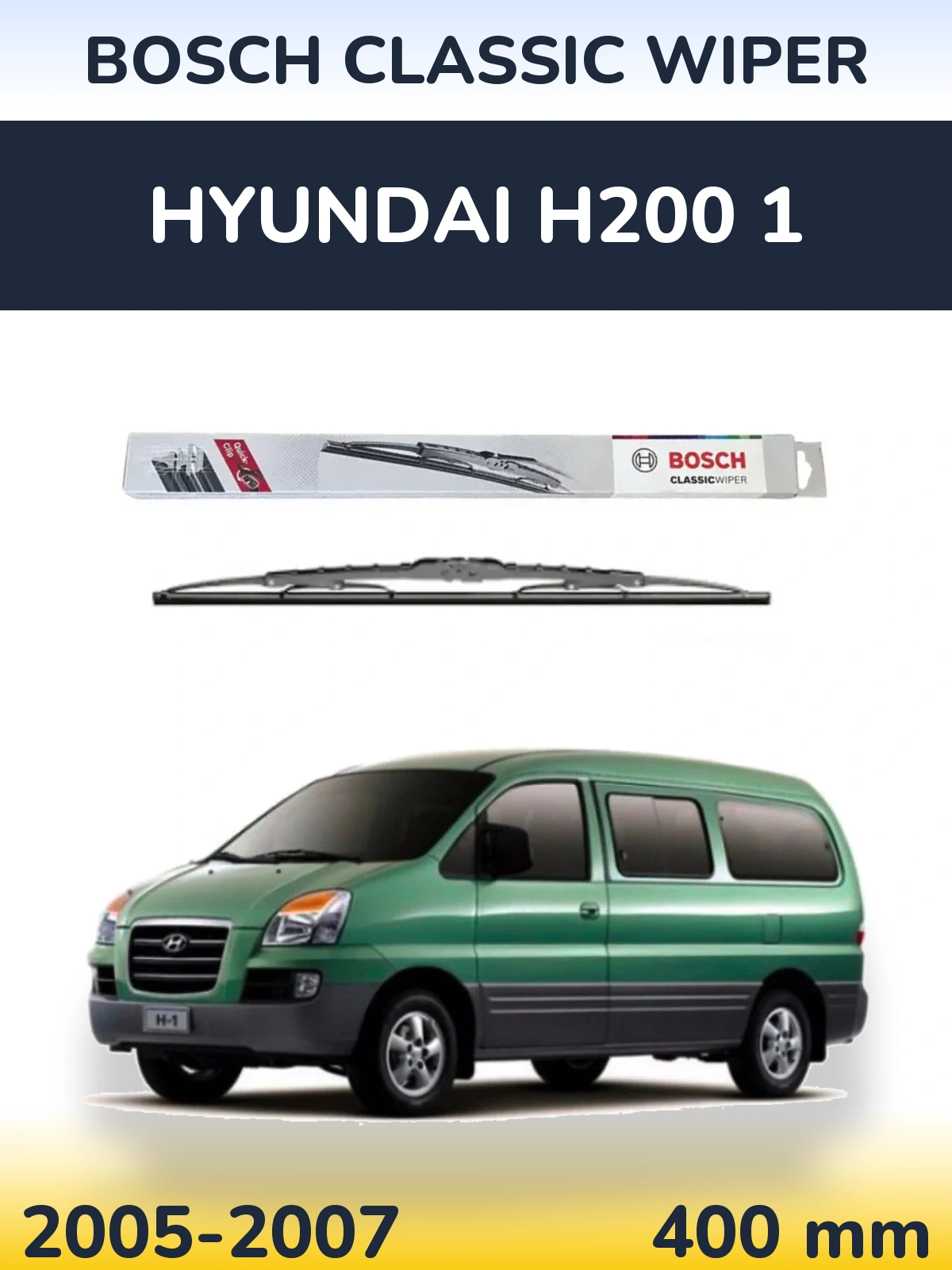 Rear wiper blade BOSCH Classic Wiper 400 мм for Hyundai H200 1 2005-2007