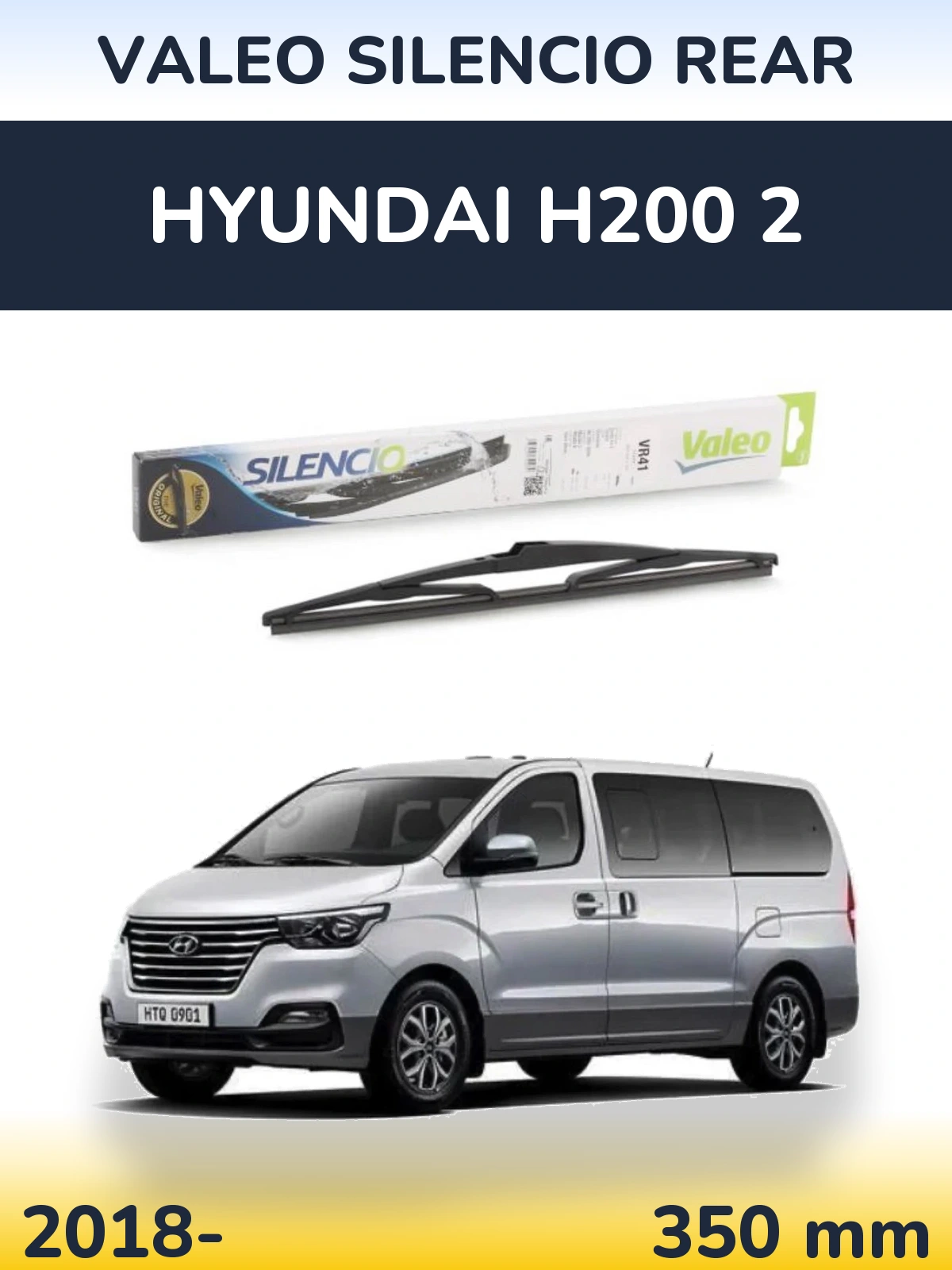 Rear wiper blade Valeo Silencio Rear 345 mm for Hyundai H200 2 2018-2026