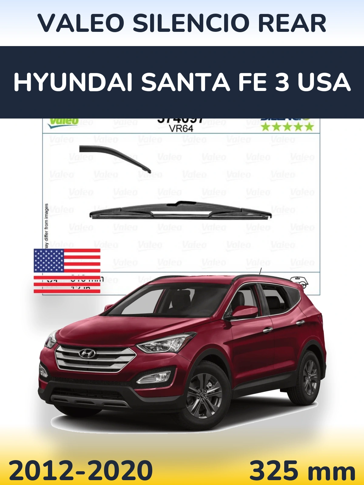Tylna wycieraczka Valeo Silencio Rear 310 mm do Hyundai Santa Fe 3 USA 2012-2020