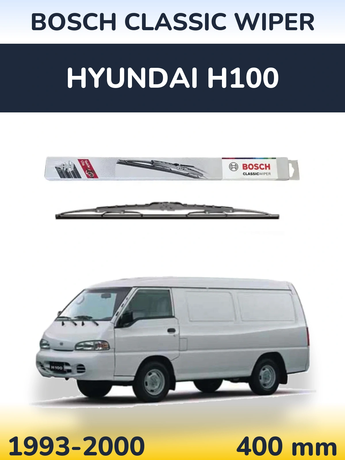 Rear wiper blade BOSCH Classic Wiper 400 мм for Hyundai H100 1993-2000