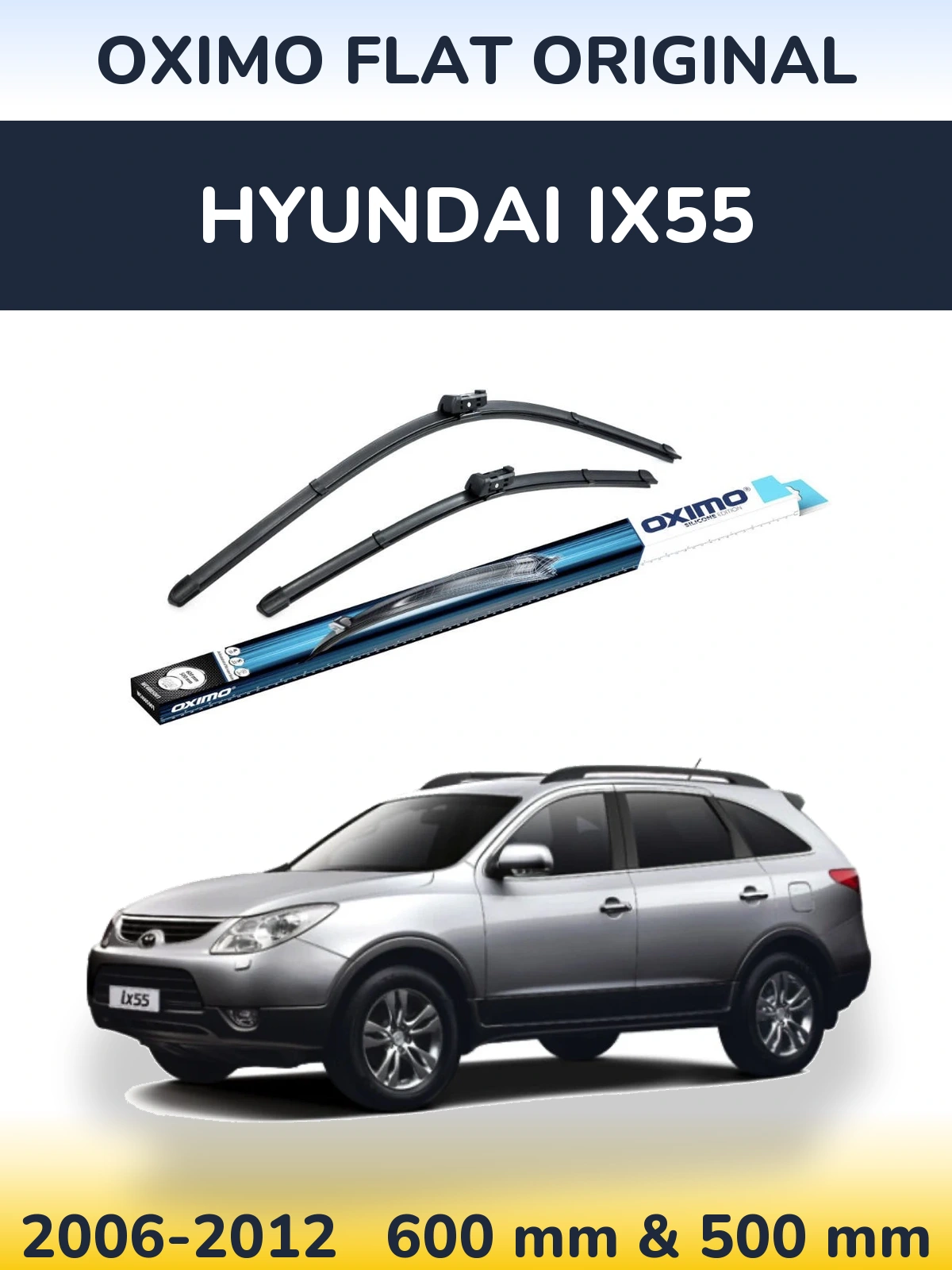 Front wiper blade set Oximo Flat Original 600 & 500 мм for Hyundai ix55 2006-2012