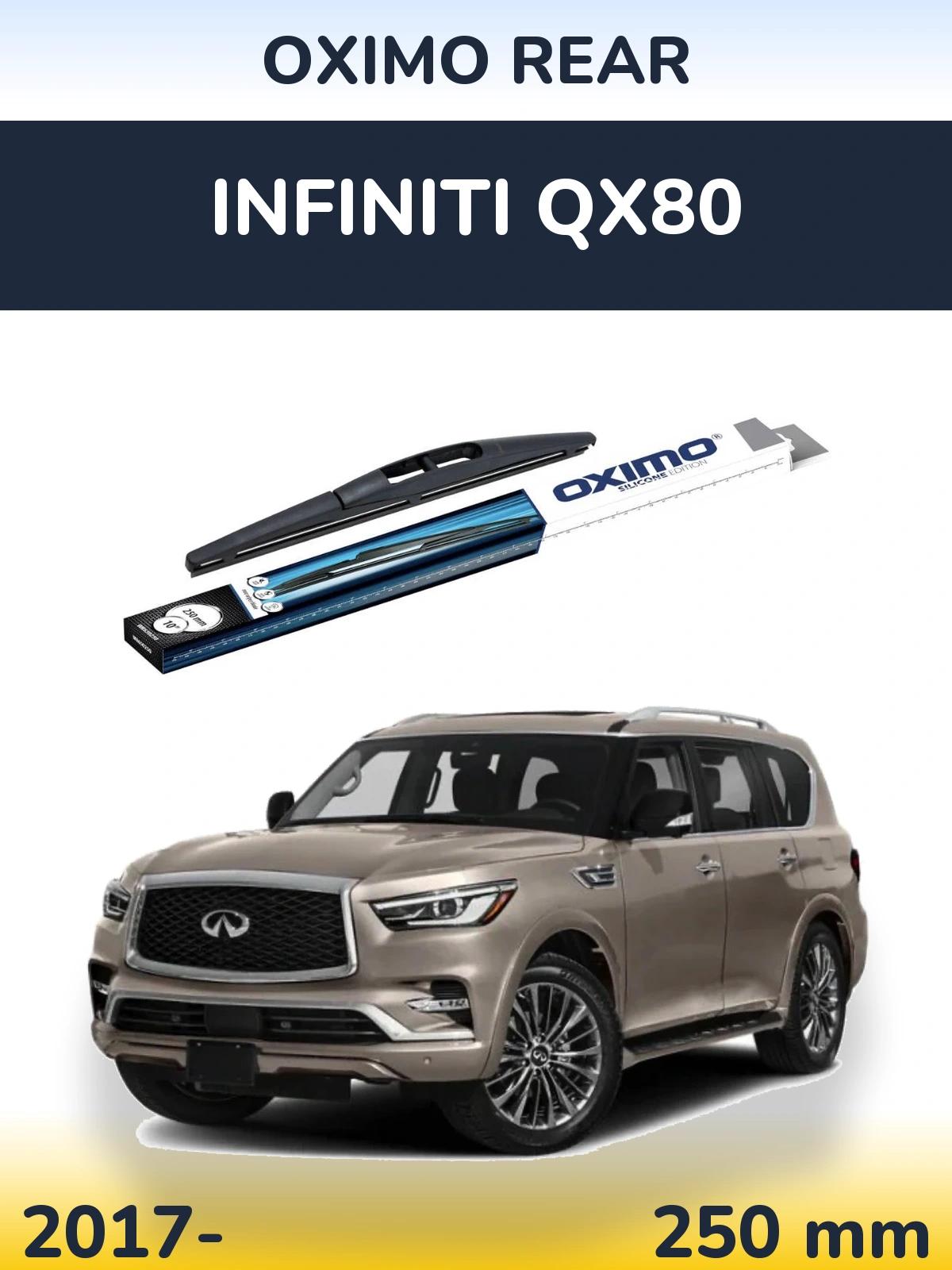 Rear wiper blade Oximo Rear 250 мм for Infiniti QX80 2017-2026