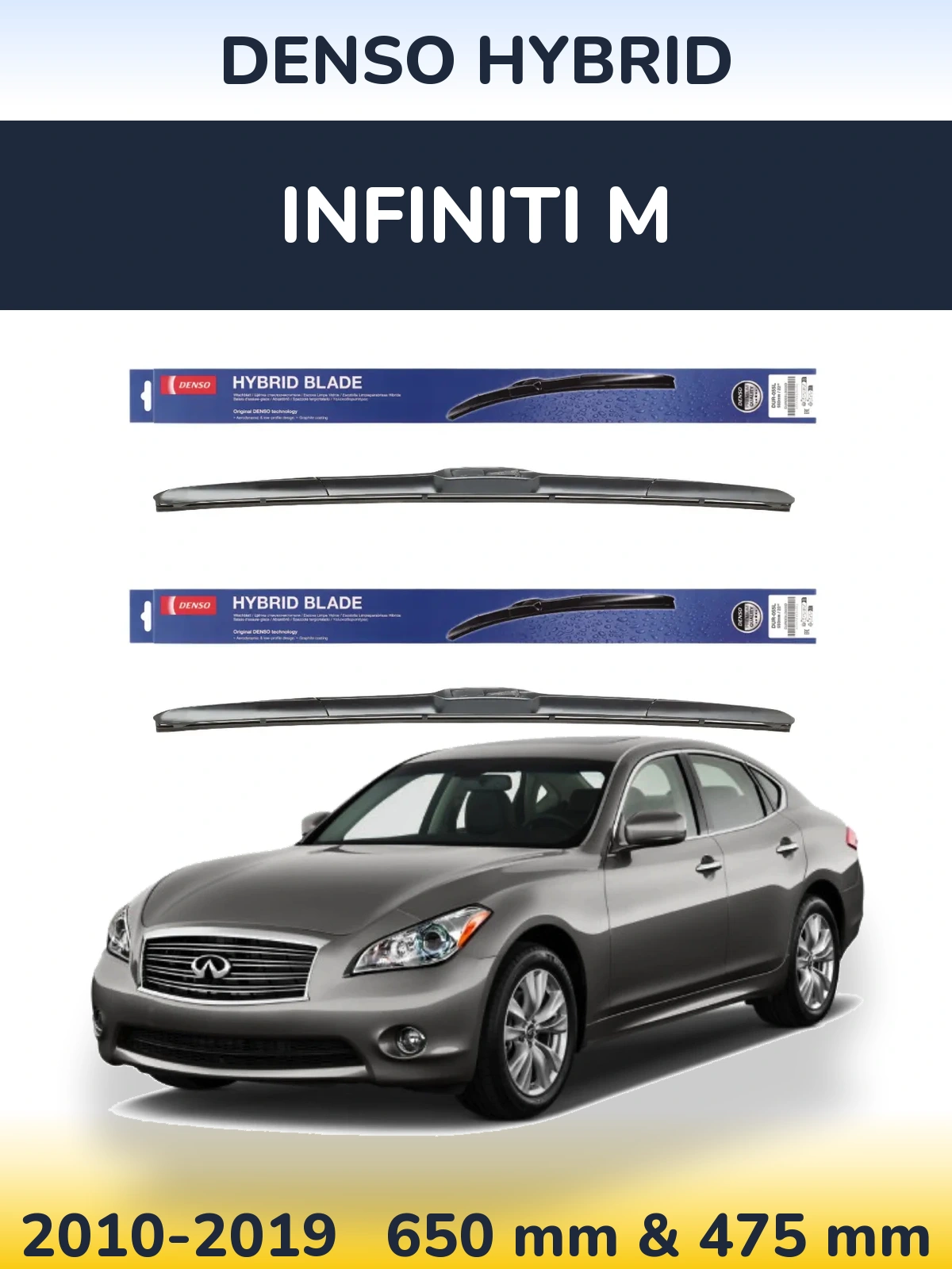 Komplet przednich wycieraczek Denso Hybrid 650 & 475 mm do Infiniti M 2010-2019