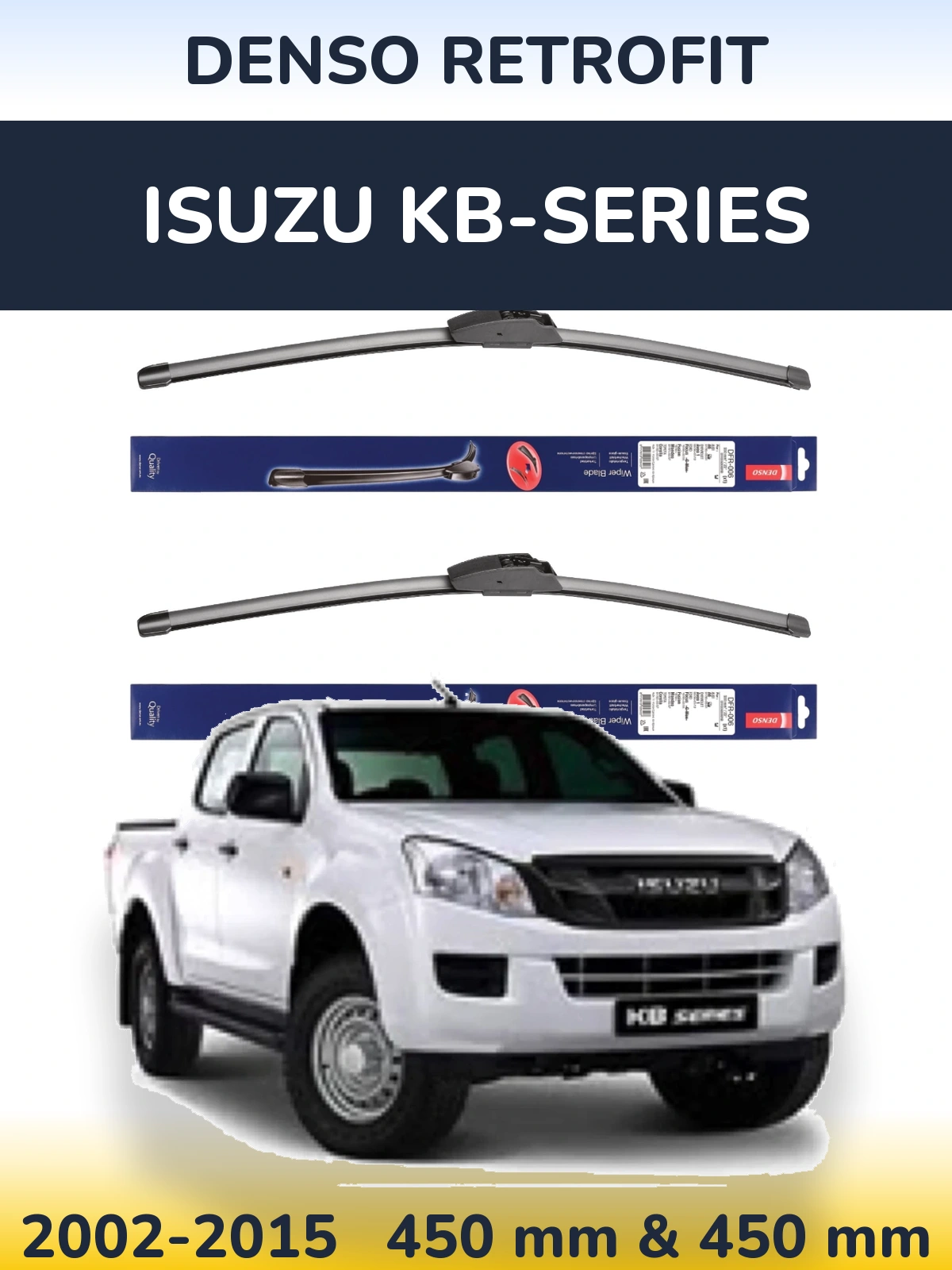 Комплект передніх щіток Denso Retrofit 450 & 450 мм для Isuzu KB-Series 2002-2015