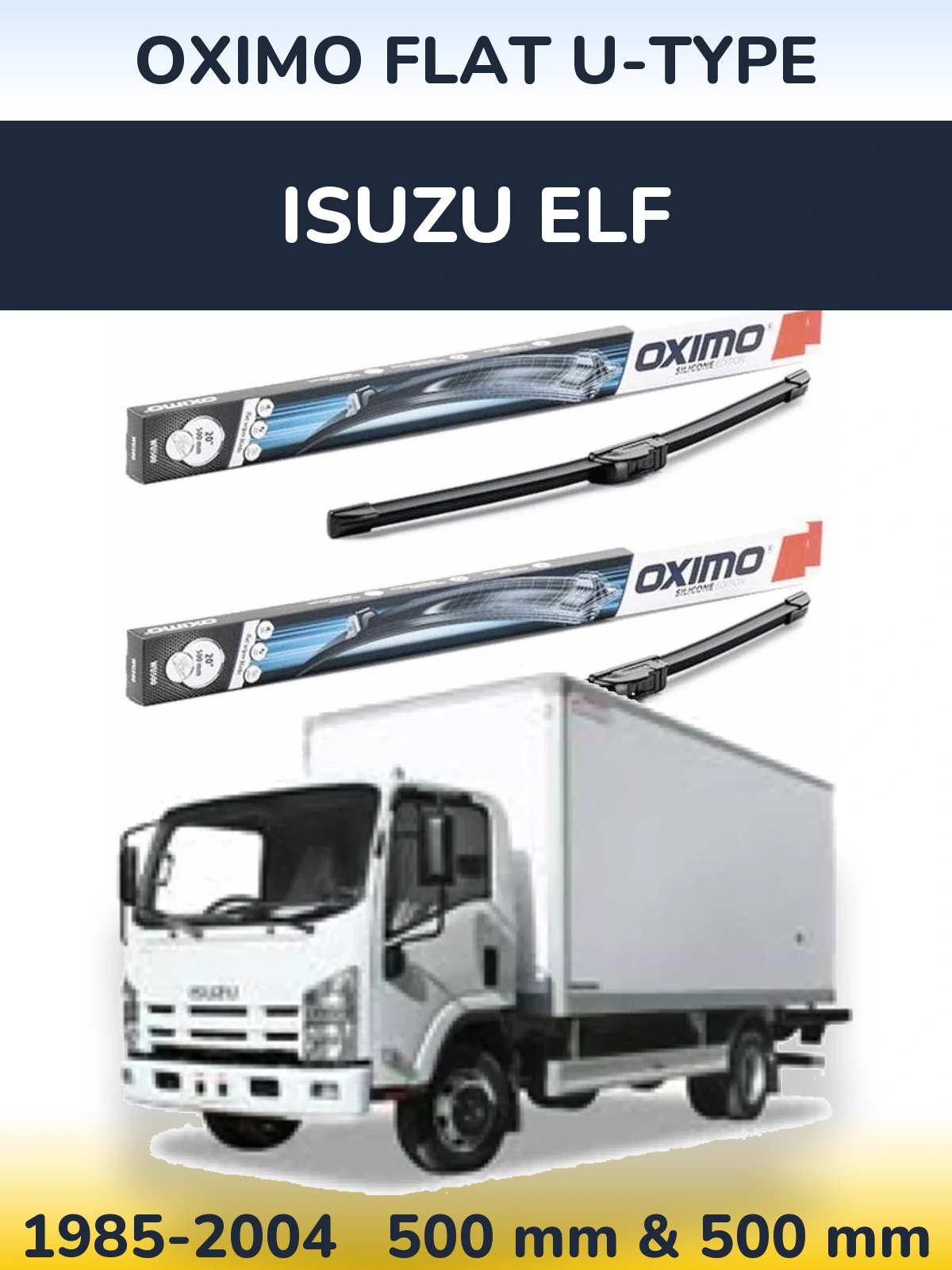 Комплект передних дворников Oximo Flat U-type 500 & 500 мм для Isuzu ELF 1985-2004