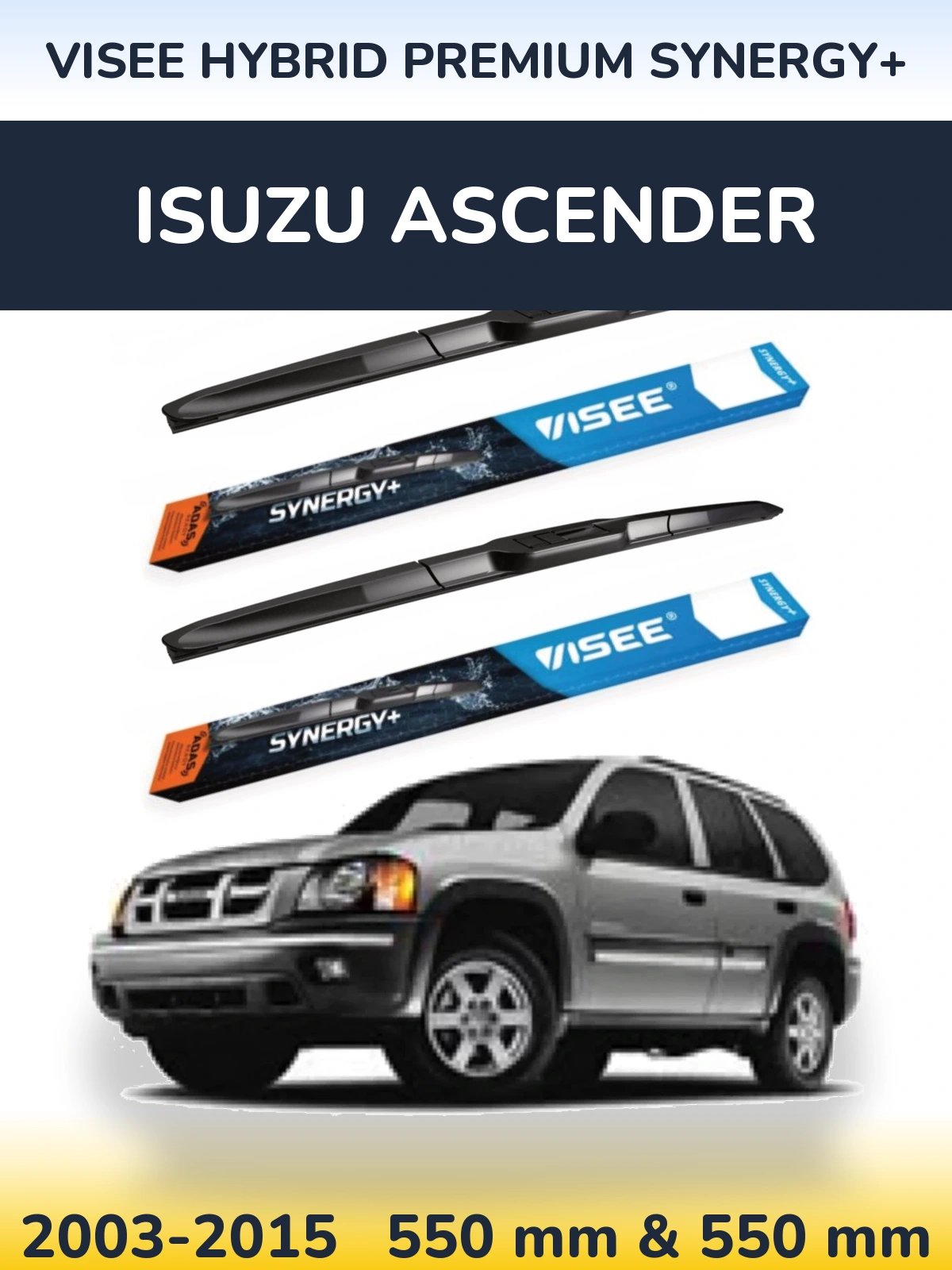 Комплект передних дворников VISEE HYBRID PREMIUM SYNERGY+ 550 & 550 мм для Isuzu Ascender 2003-2015
