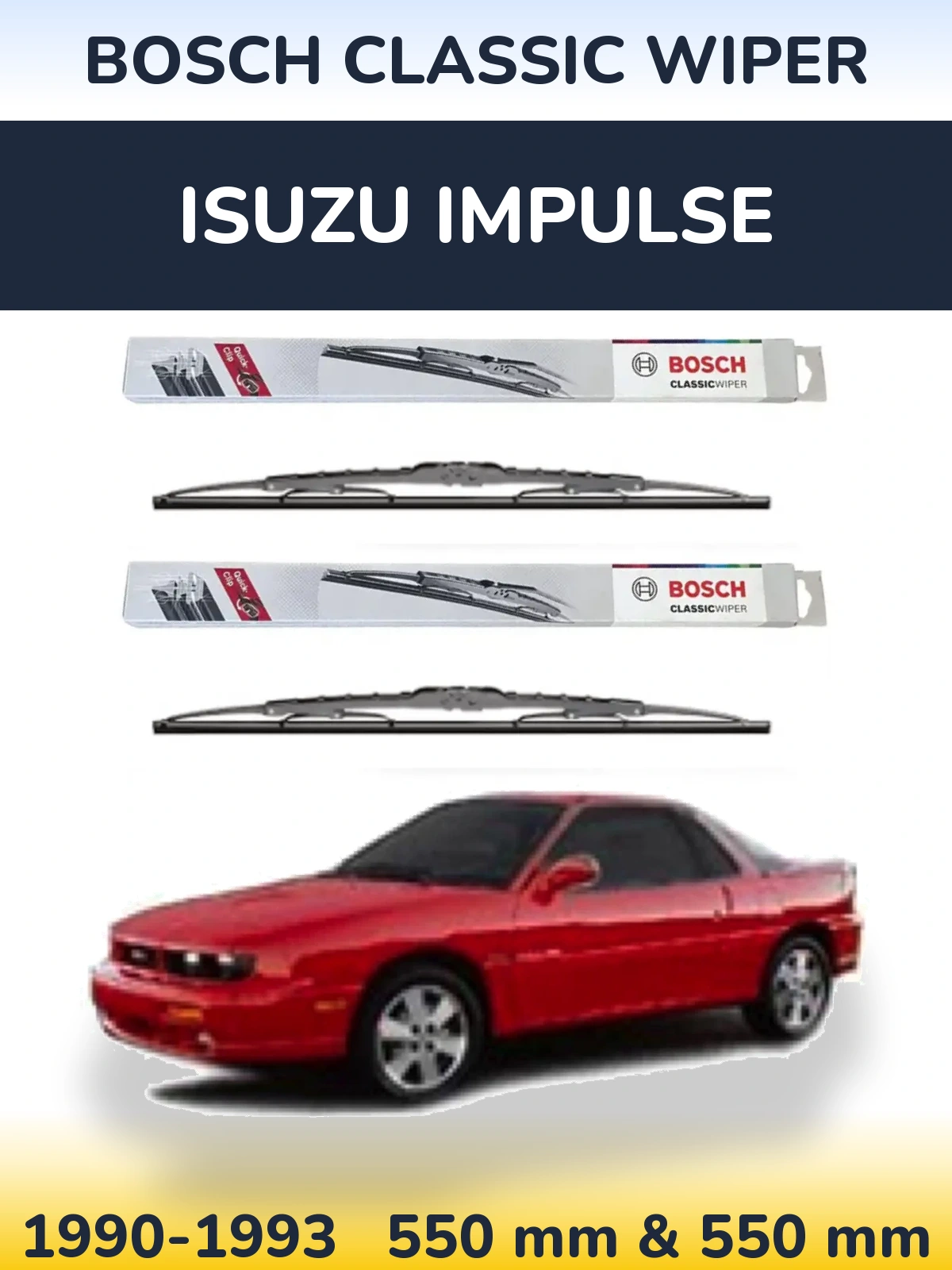 Комплект передніх щіток BOSCH Classic Wiper 550 & 550 мм для Isuzu Impulse 1990-1993