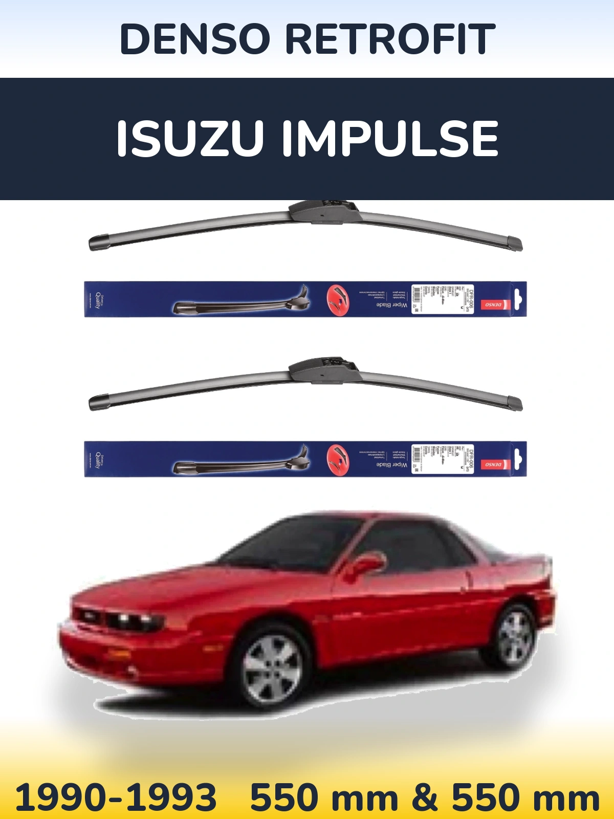 Front wiper blade set Denso Retrofit 550 & 550 мм for Isuzu Impulse 1990-1993