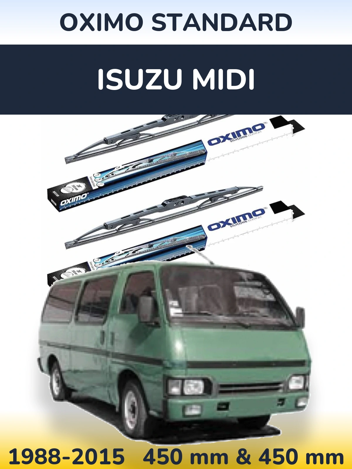 Komplet przednich wycieraczek Oximo Standard 450 & 450 mm do Isuzu Midi 1988-2015