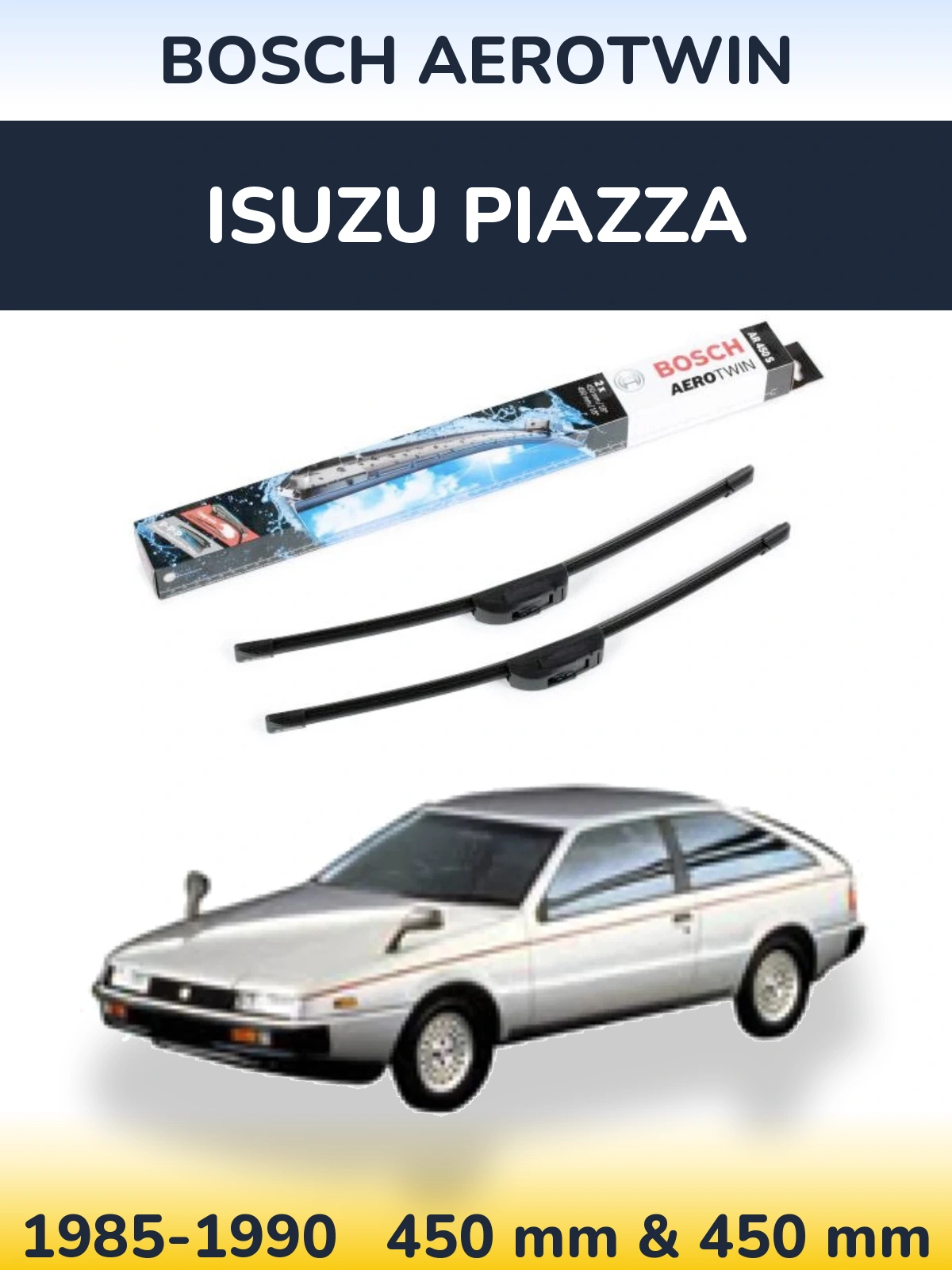 Комплект передних дворников BOSCH AeroTwin 450 & 450 мм для Isuzu Piazza 1985-1990