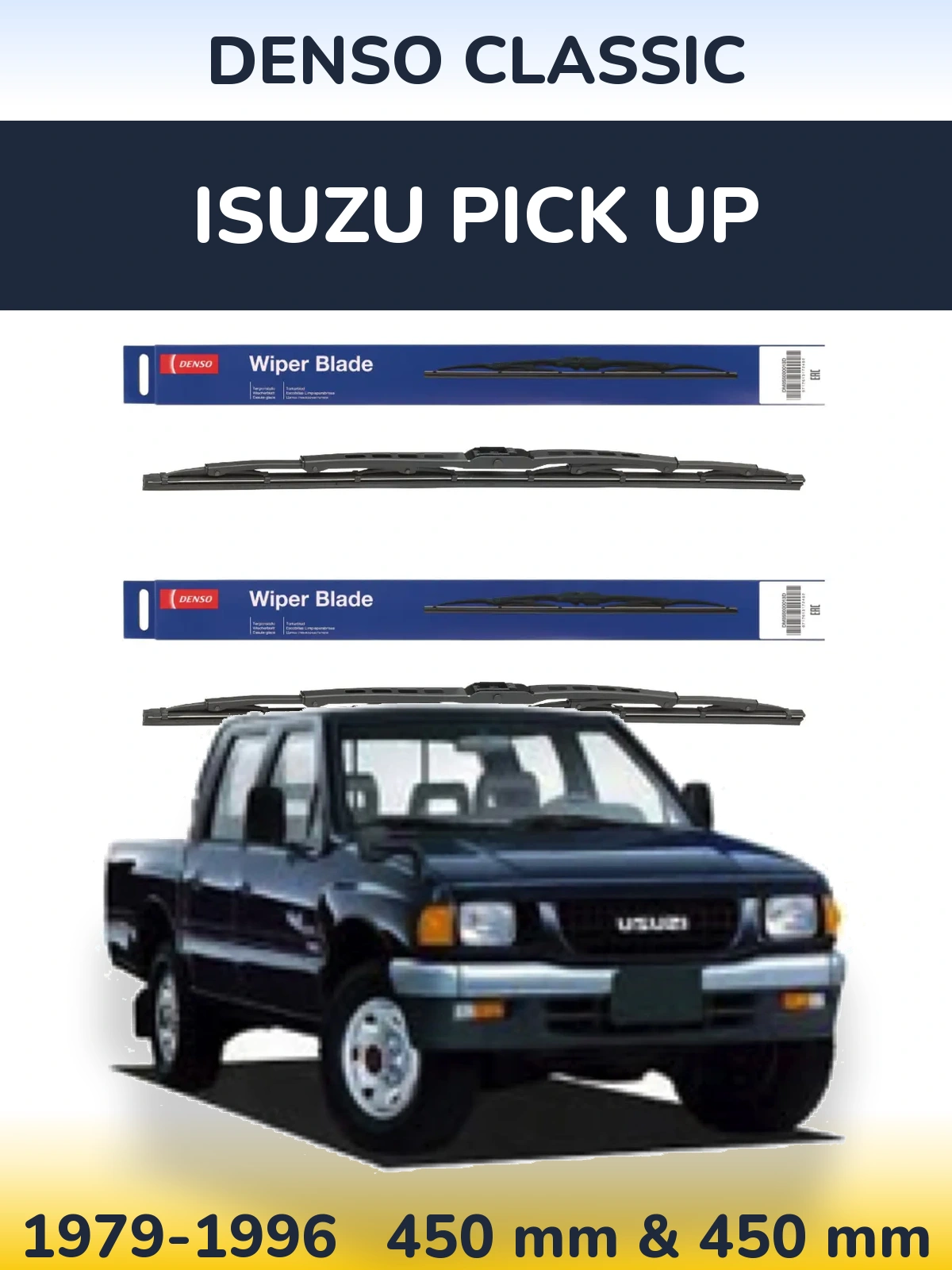 Komplet przednich wycieraczek Denso Classic 450 & 450 mm do Isuzu Pick Up 1979-1996