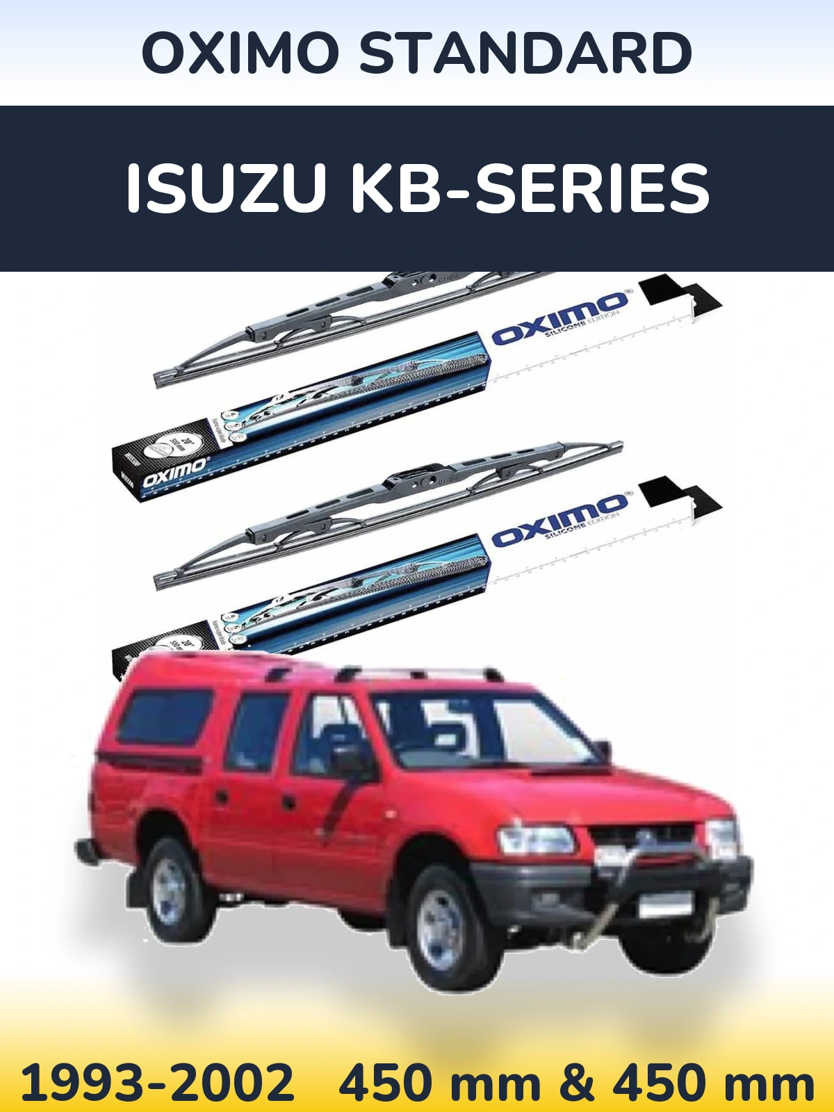 Комплект передних дворников Oximo Standard 450 & 450 мм для Isuzu KB-Series 1993-2002