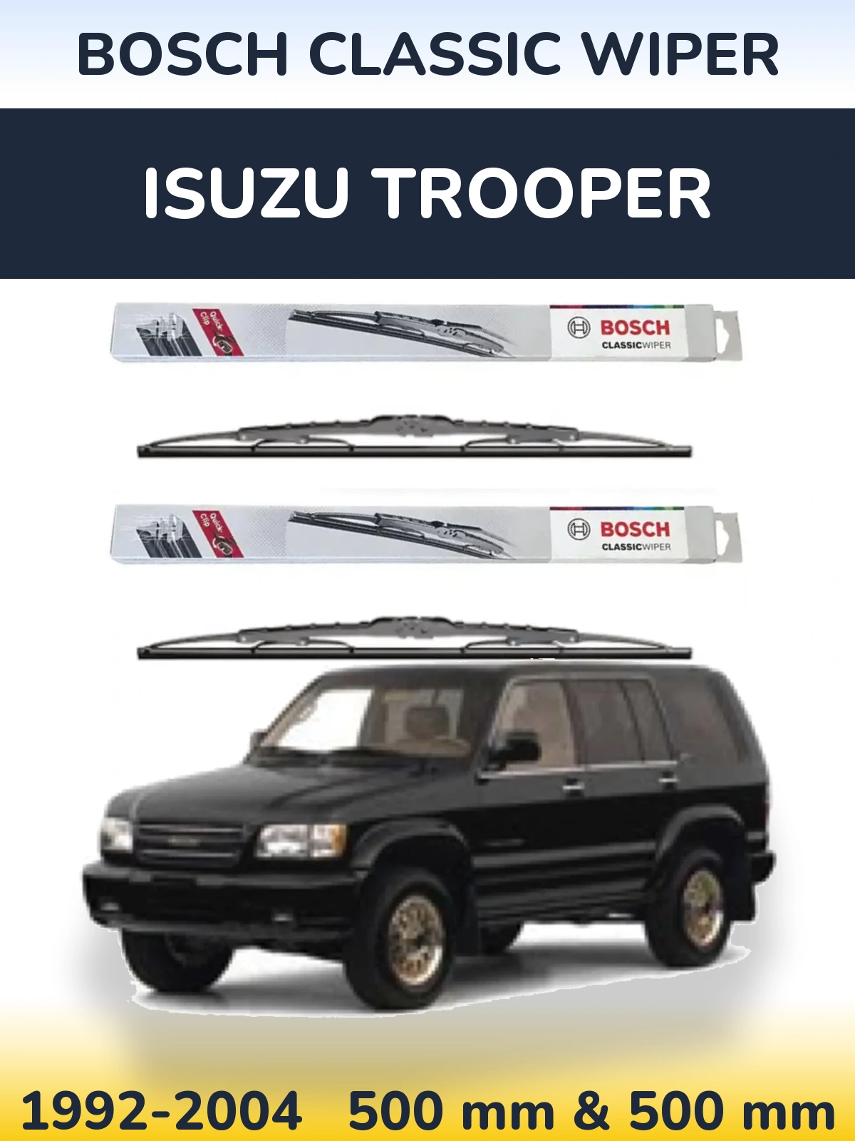 Комплект передніх щіток BOSCH Classic Wiper 500 & 500 мм для Isuzu Trooper 1992-2004
