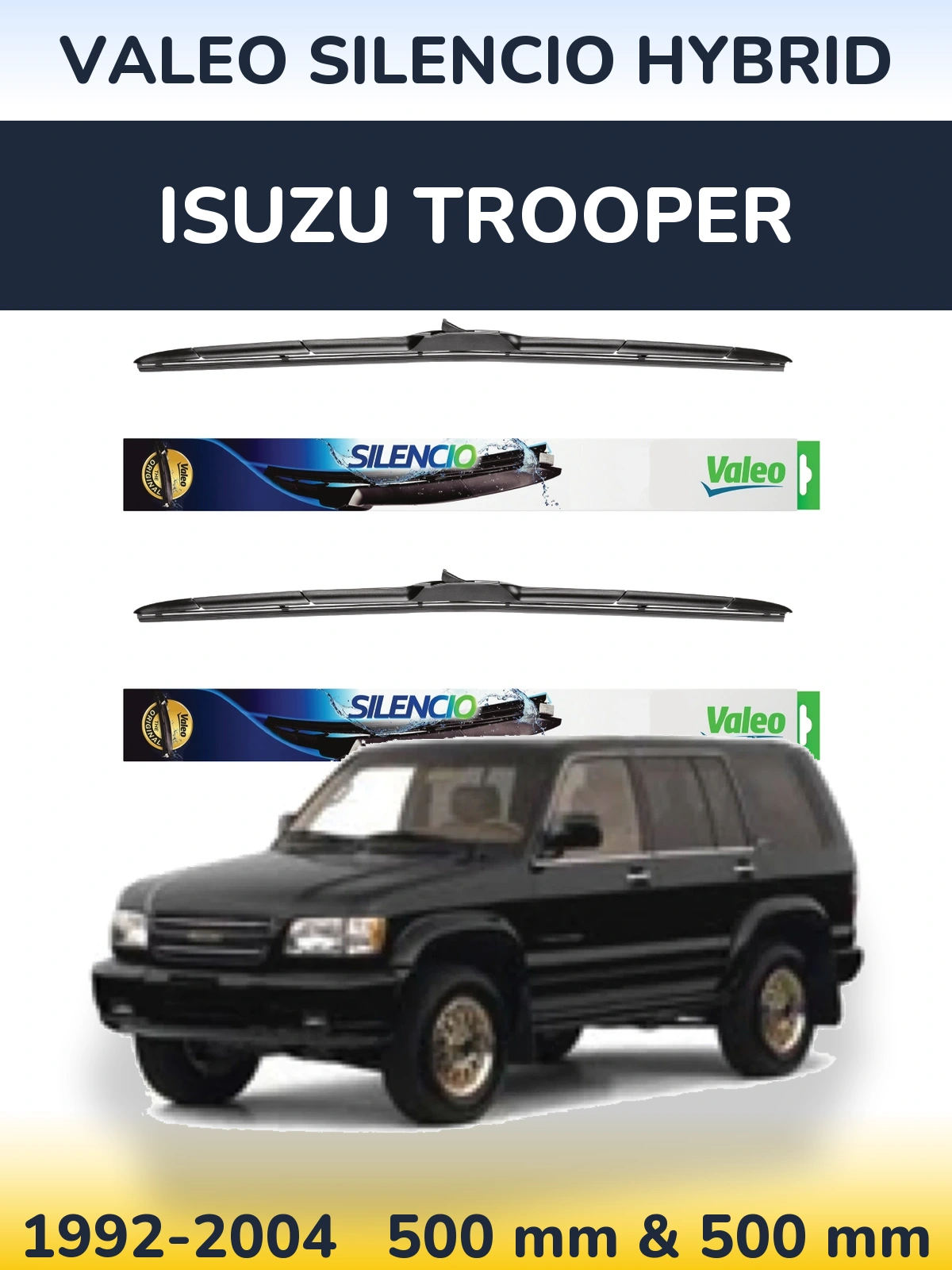 Комплект передних дворников Valeo Silencio Hybrid 500 & 500 мм для Isuzu Trooper 1992-2004