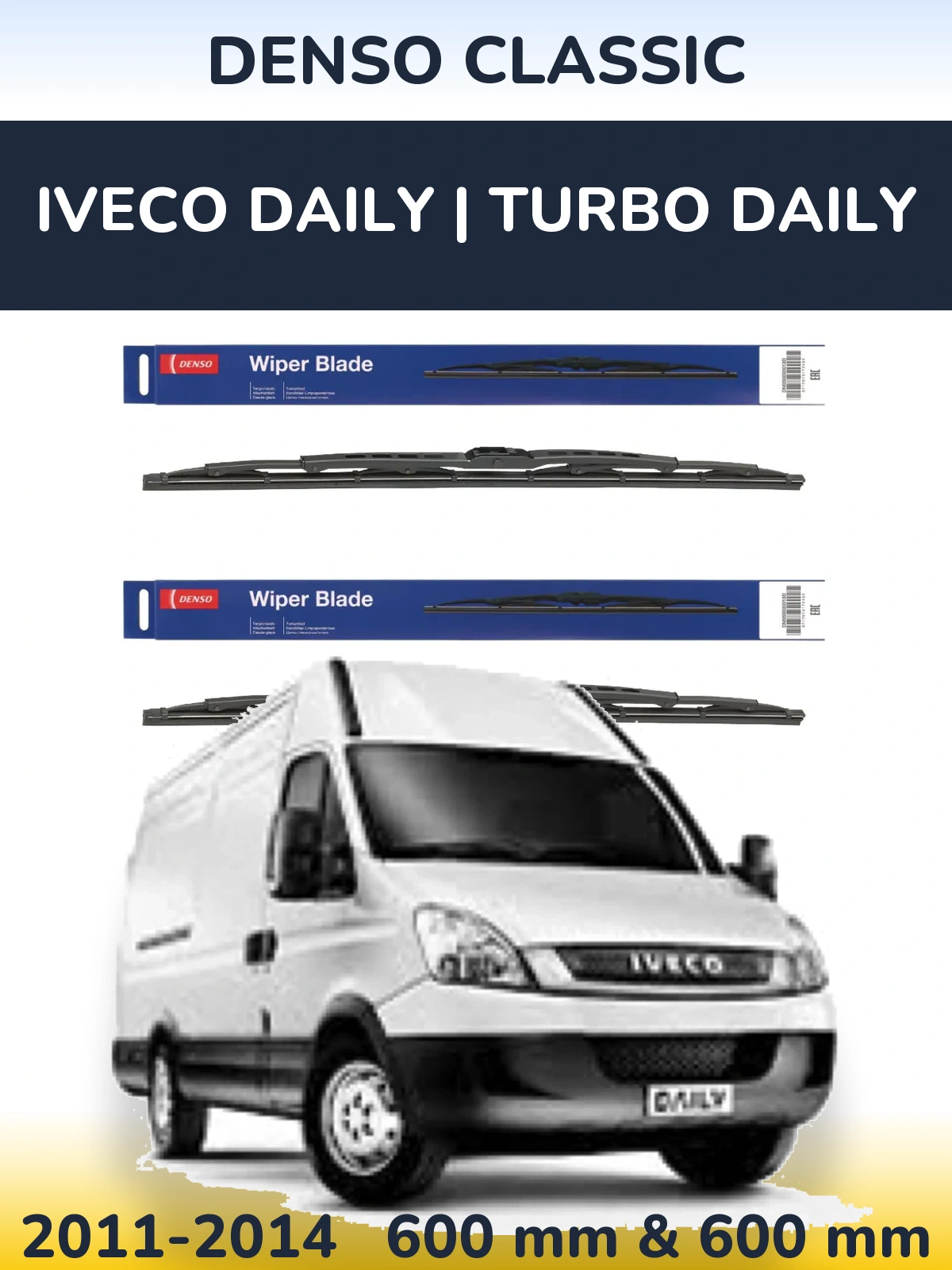 Комплект передніх щіток Denso Classic 600 & 600 мм для Iveco Daily | Turbo Daily 2011-2014