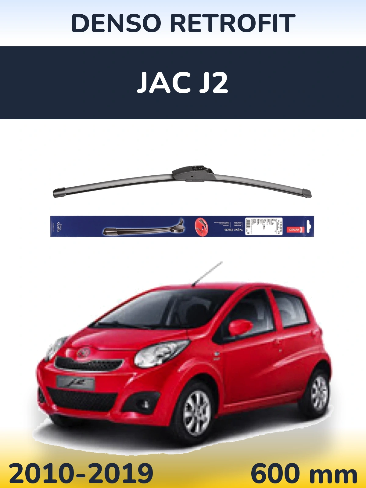 Front wiper blade Denso Retrofit 600 mm for JAC J2 2010-2019