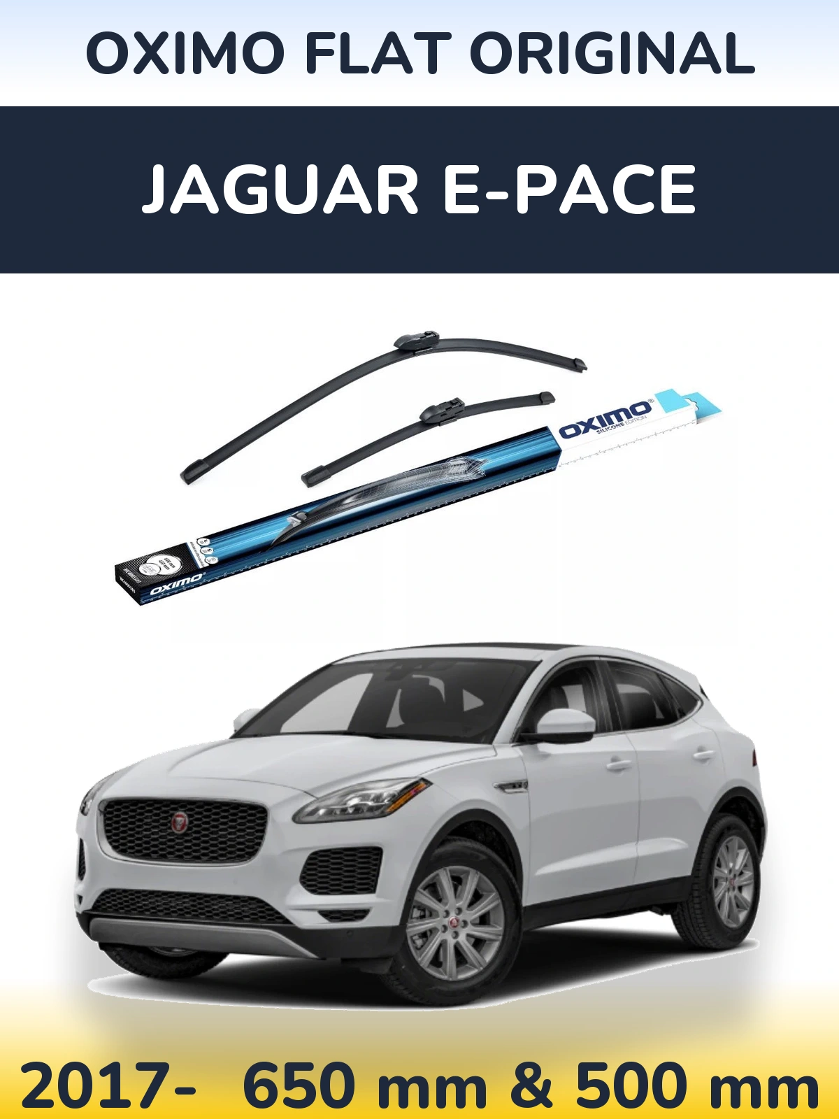 Komplet przednich wycieraczek Oximo Flat Original 650 & 500 mm do Jaguar E-Pace 2017-2026