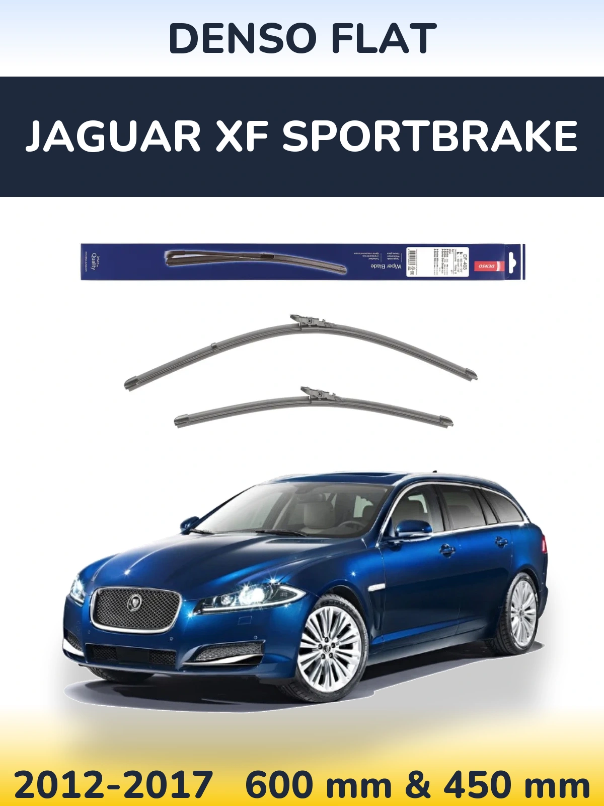 Комплект передніх щіток Denso Flat 600 & 450 мм для Jaguar XF Sportbrake 2012-2017