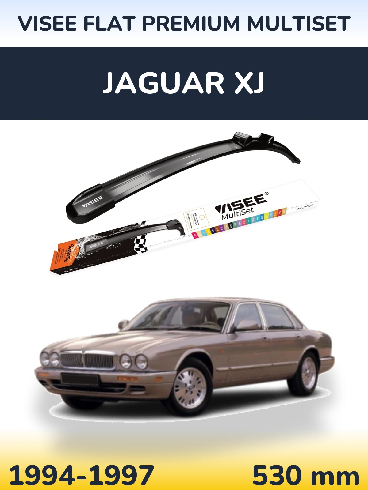 Передний дворник VISEE FLAT PREMIUM MultiSet 530 мм для Jaguar XJ 1994-1997