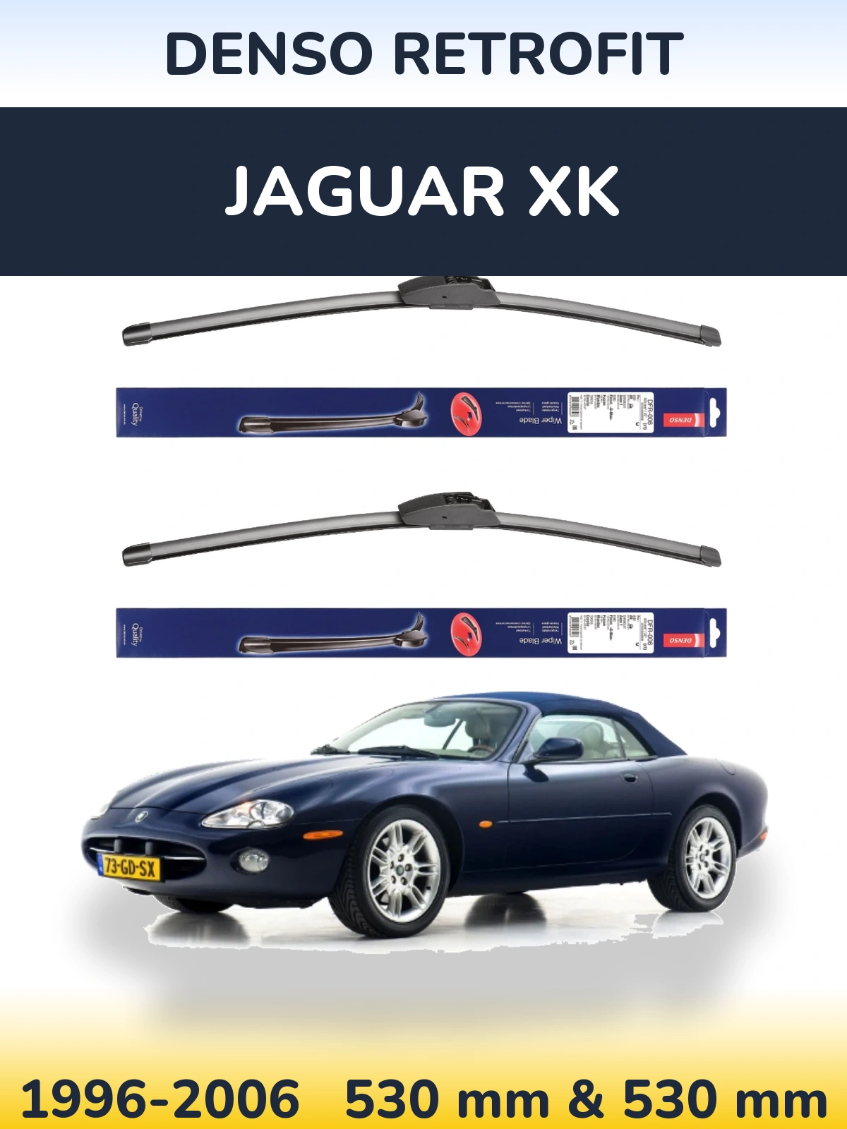 Комплект передних дворников Denso Retrofit 530 & 530 мм для Jaguar XK 1996-2006