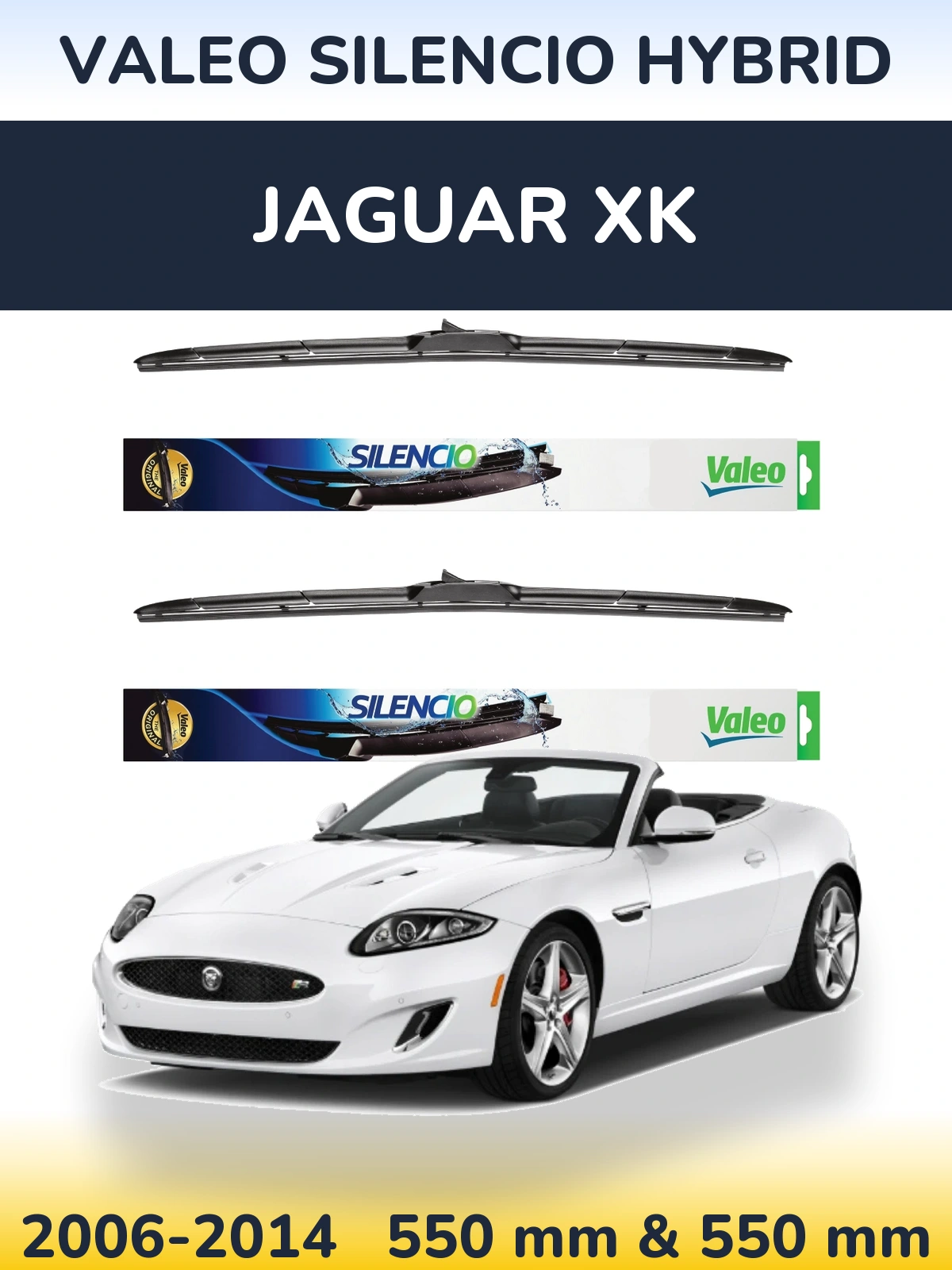 Комплект передніх щіток Valeo Silencio Hybrid 550 & 550 мм для Jaguar XK 2006-2014