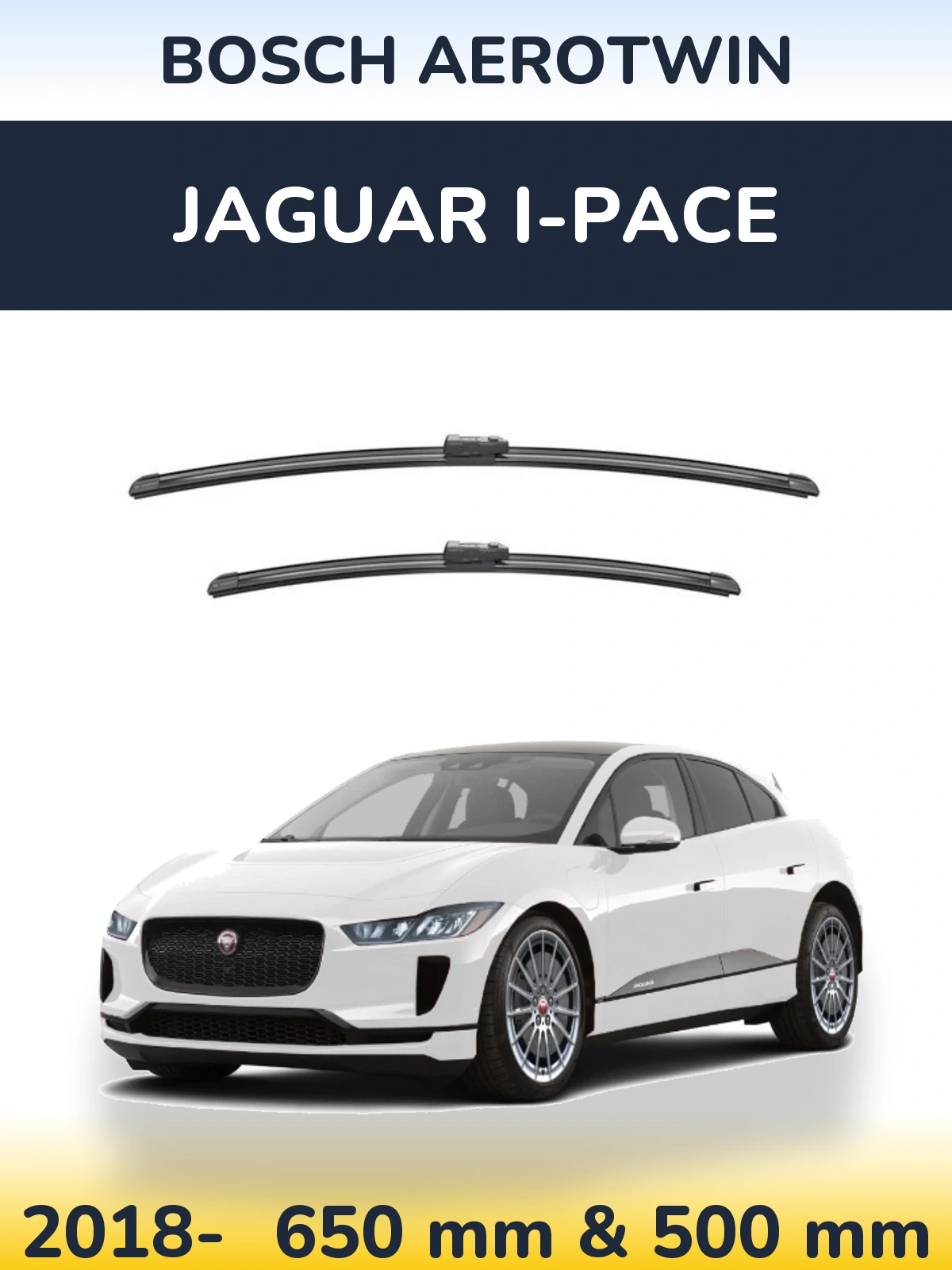Front wiper blade set BOSCH AeroTwin 650 & 500 мм for Jaguar I-Pace 2018-2026