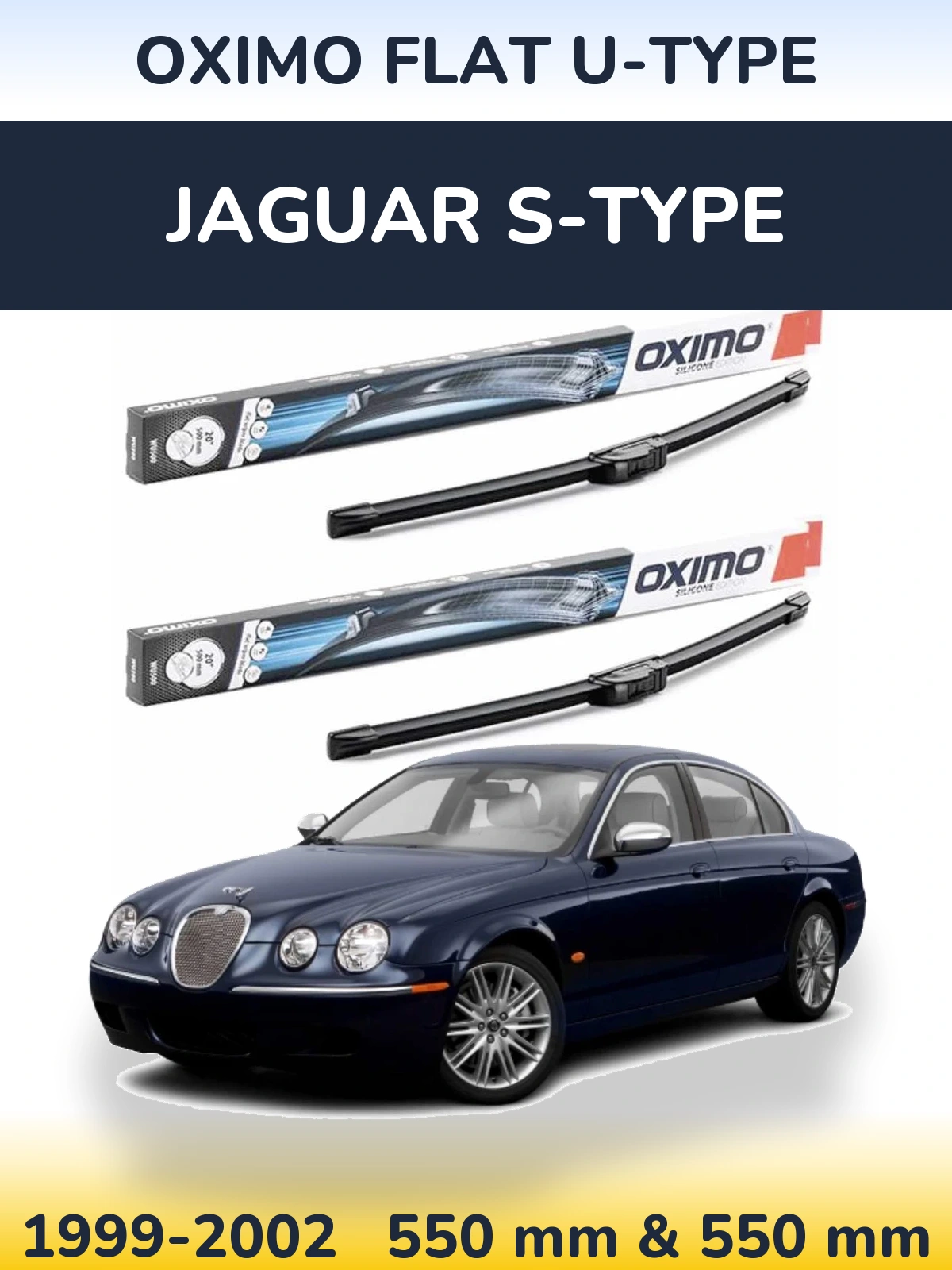 Komplet przednich wycieraczek Oximo Flat U-type 550 & 550 mm do Jaguar S-Type 1999-2002