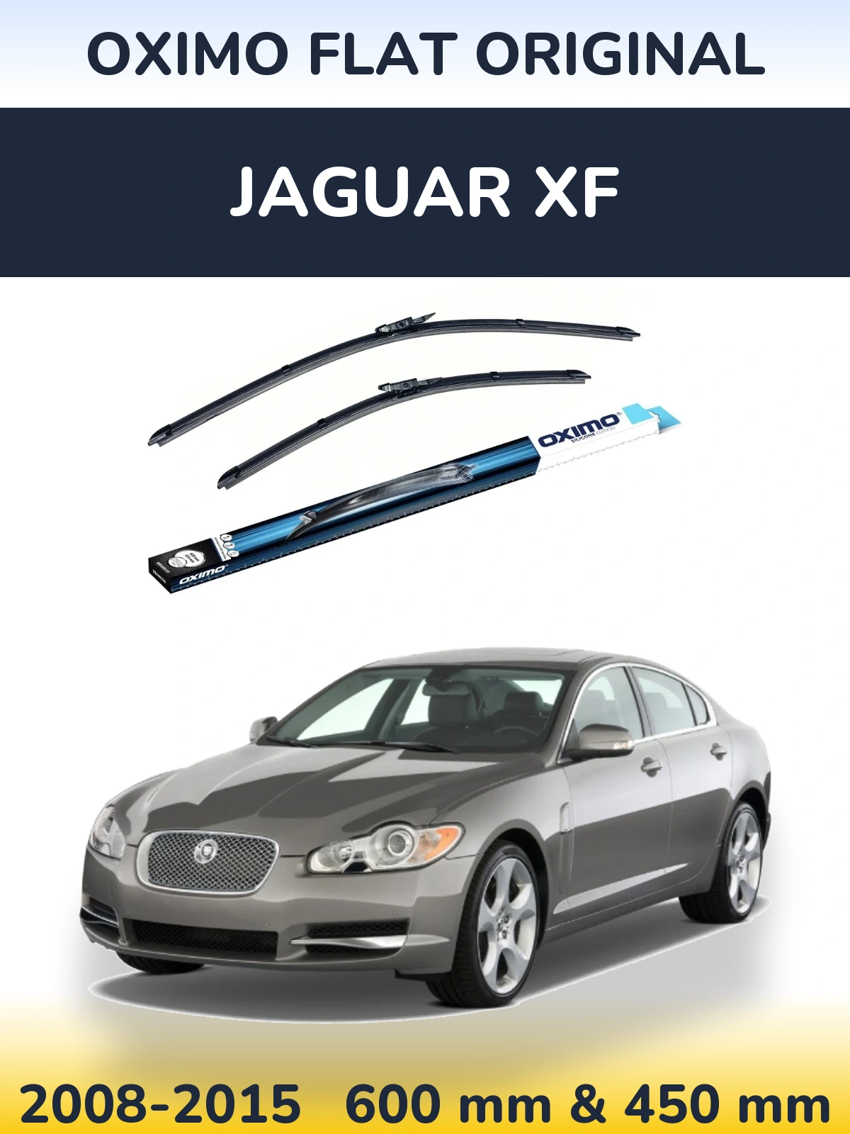 Комплект передніх щіток Oximo Flat Original 600 & 450 мм для Jaguar XF 2008-2015