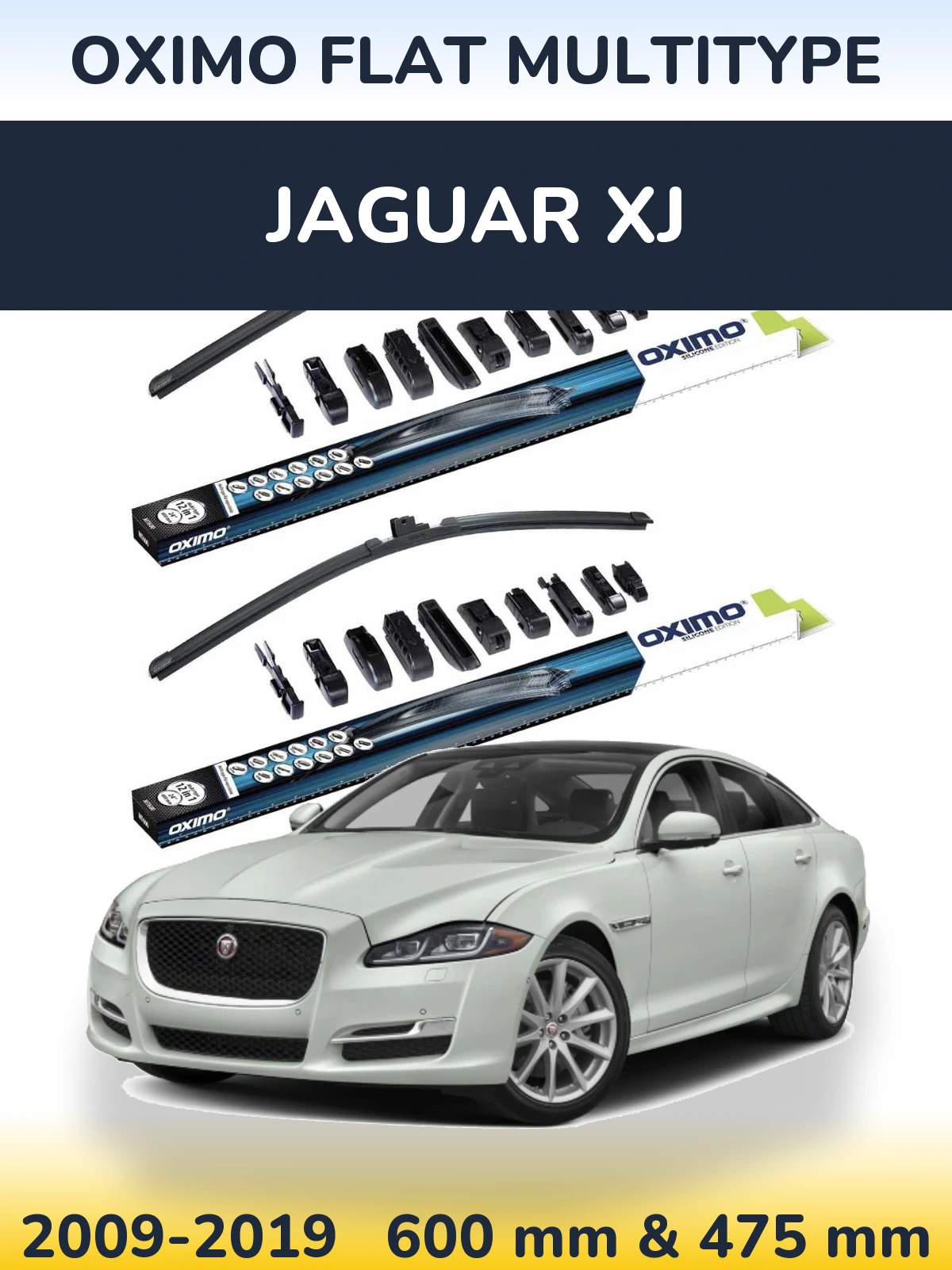 Комплект передніх щіток Oximo Flat MultiТипe 600 & 475 мм для Jaguar XJ 2009-2019