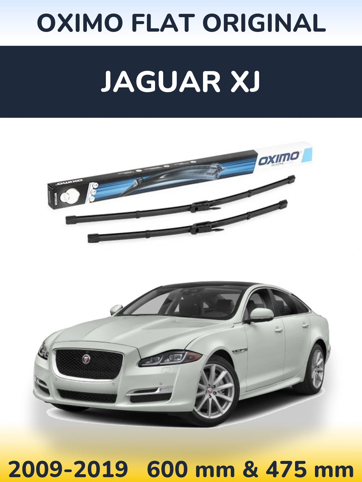 Комплект передніх щіток Oximo Flat Original 600 & 475 мм для Jaguar XJ 2009-2019