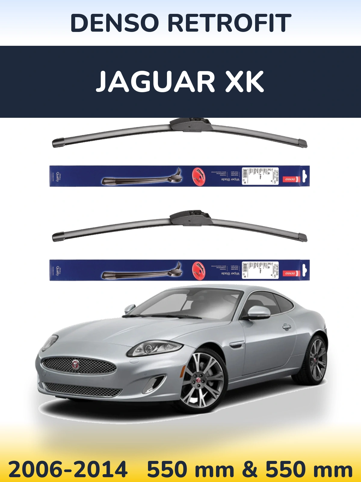 Front wiper blade set Denso Retrofit 550 & 550 мм for Jaguar XK 2006-2014