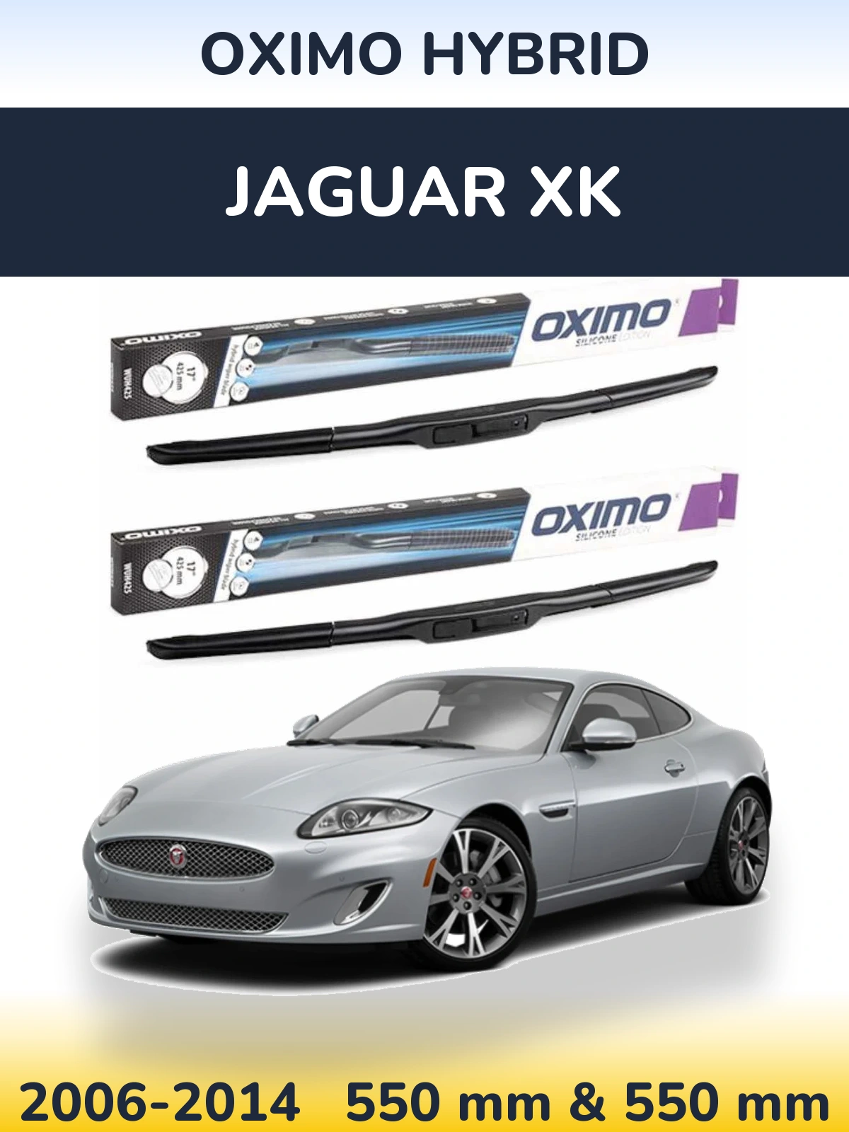Комплект передних дворников Oximo Hybrid 550 & 550 мм для Jaguar XK 2006-2014