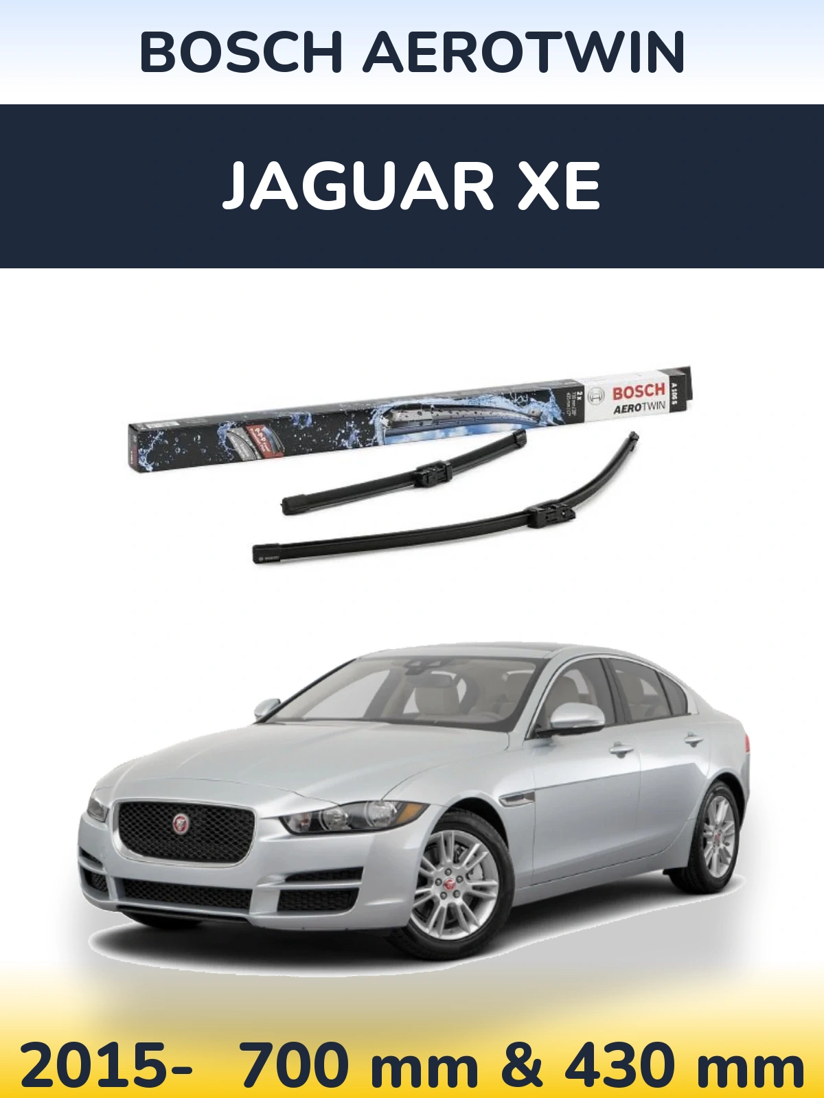 Front wiper blade set BOSCH AeroTwin 700 & 430 мм for Jaguar XE 2015-2026
