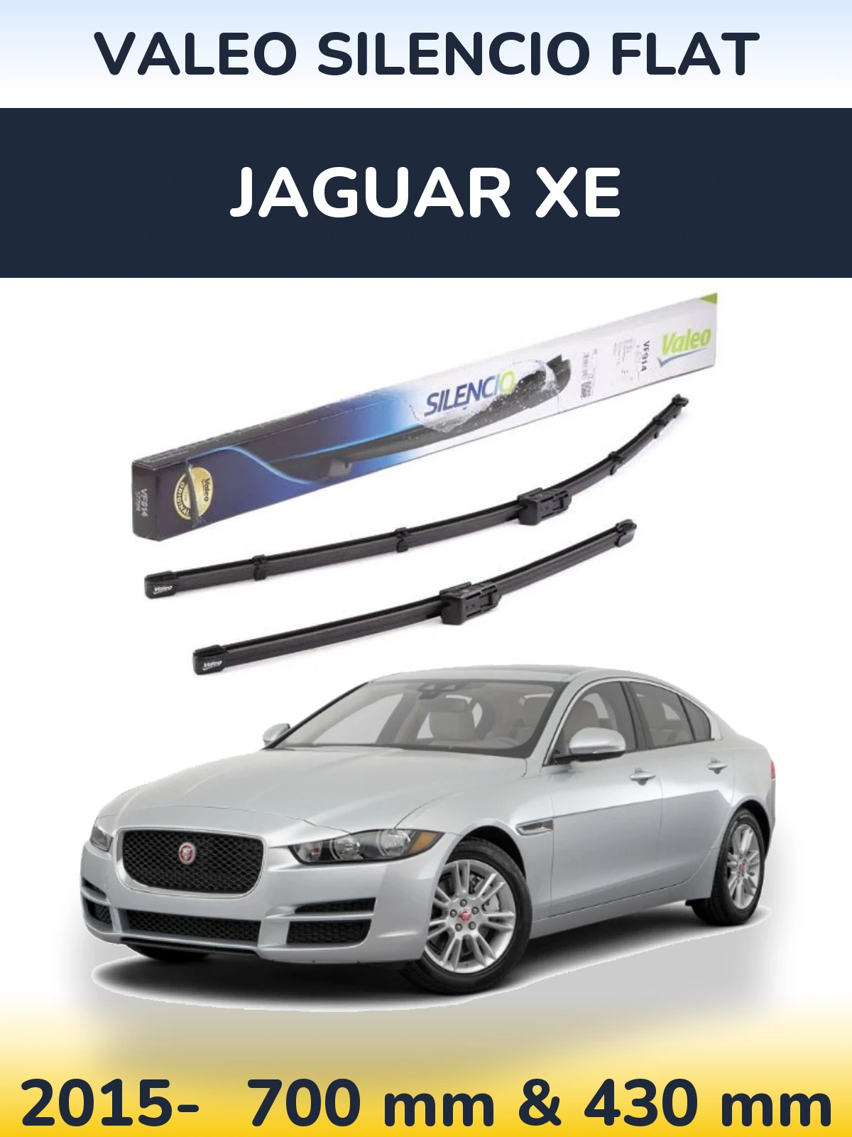 Komplet przednich wycieraczek Valeo Silencio Flat 680 & 430 mm do Jaguar XE 2015-2026