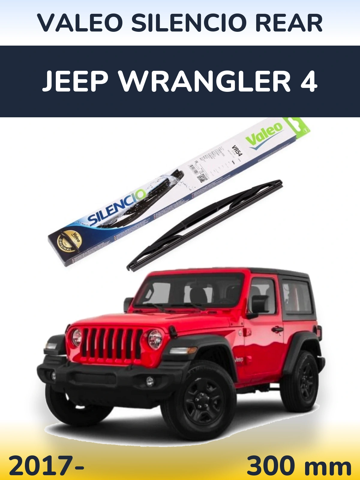 Rear wiper blade Valeo Silencio Rear 300 mm for Jeep Wrangler 4 2017-2026