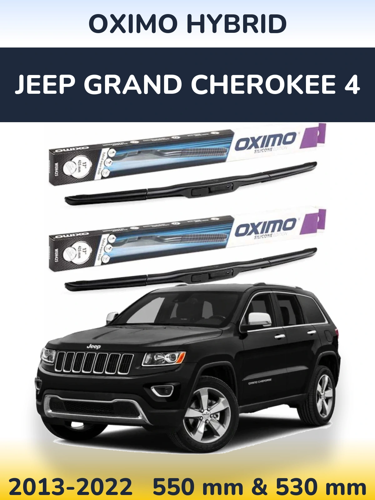 Komplet przednich wycieraczek Oximo Hybrid 550 & 530 mm do Jeep Grand Cherokee 4 2013-2022