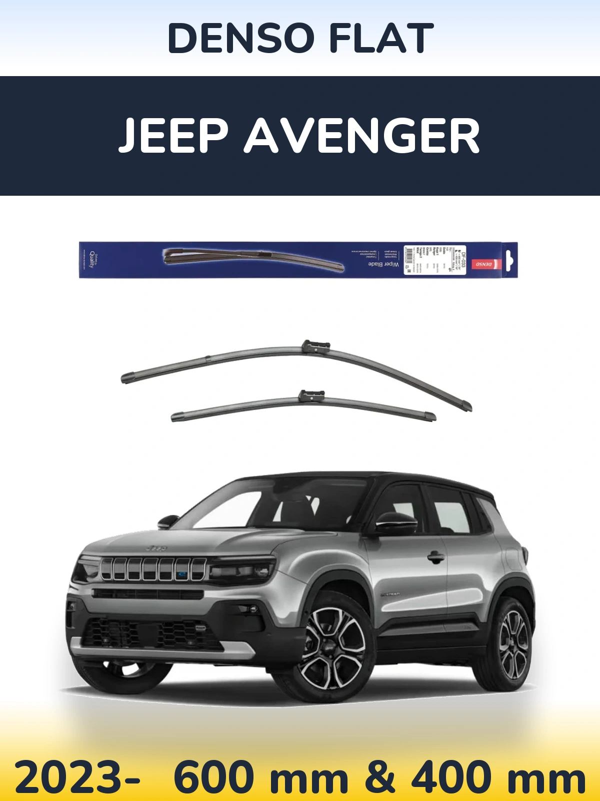 Komplet przednich wycieraczek Denso Flat 600 & 400 mm do Jeep Avenger 2023-2026