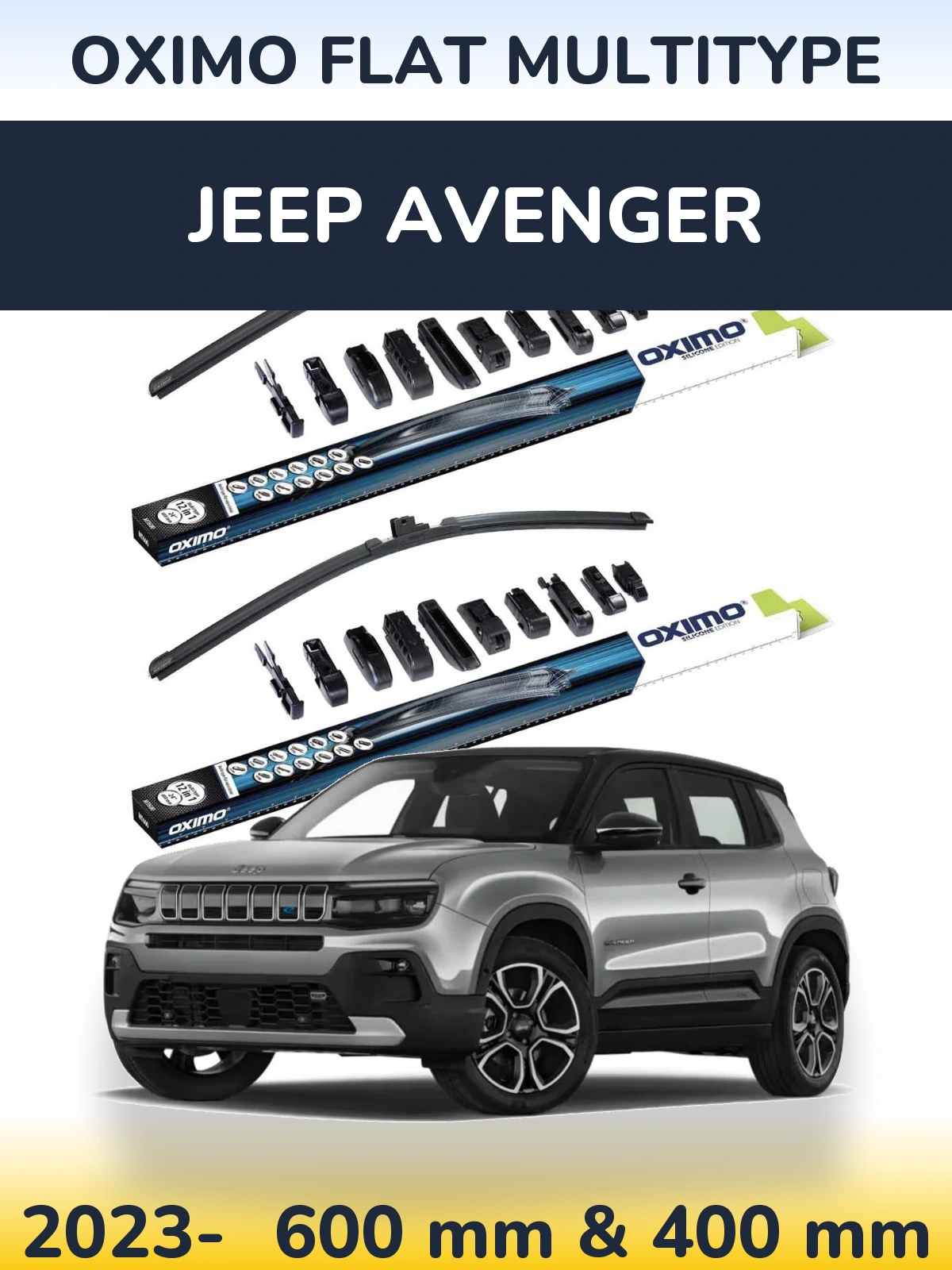Komplet przednich wycieraczek Oximo Flat MultiType 600 & 400 mm do Jeep Avenger 2023-2026