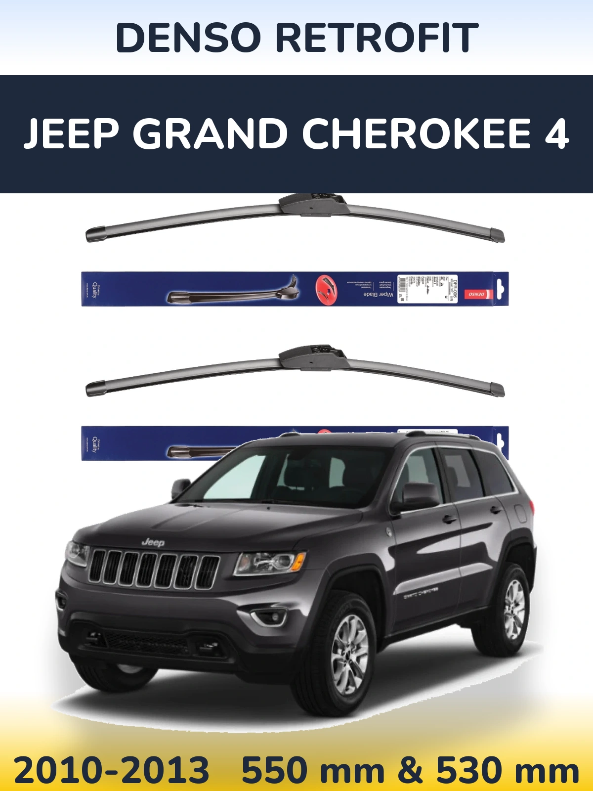 Komplet przednich wycieraczek Denso Retrofit 550 & 530 mm do Jeep Grand Cherokee 4 2010-2013