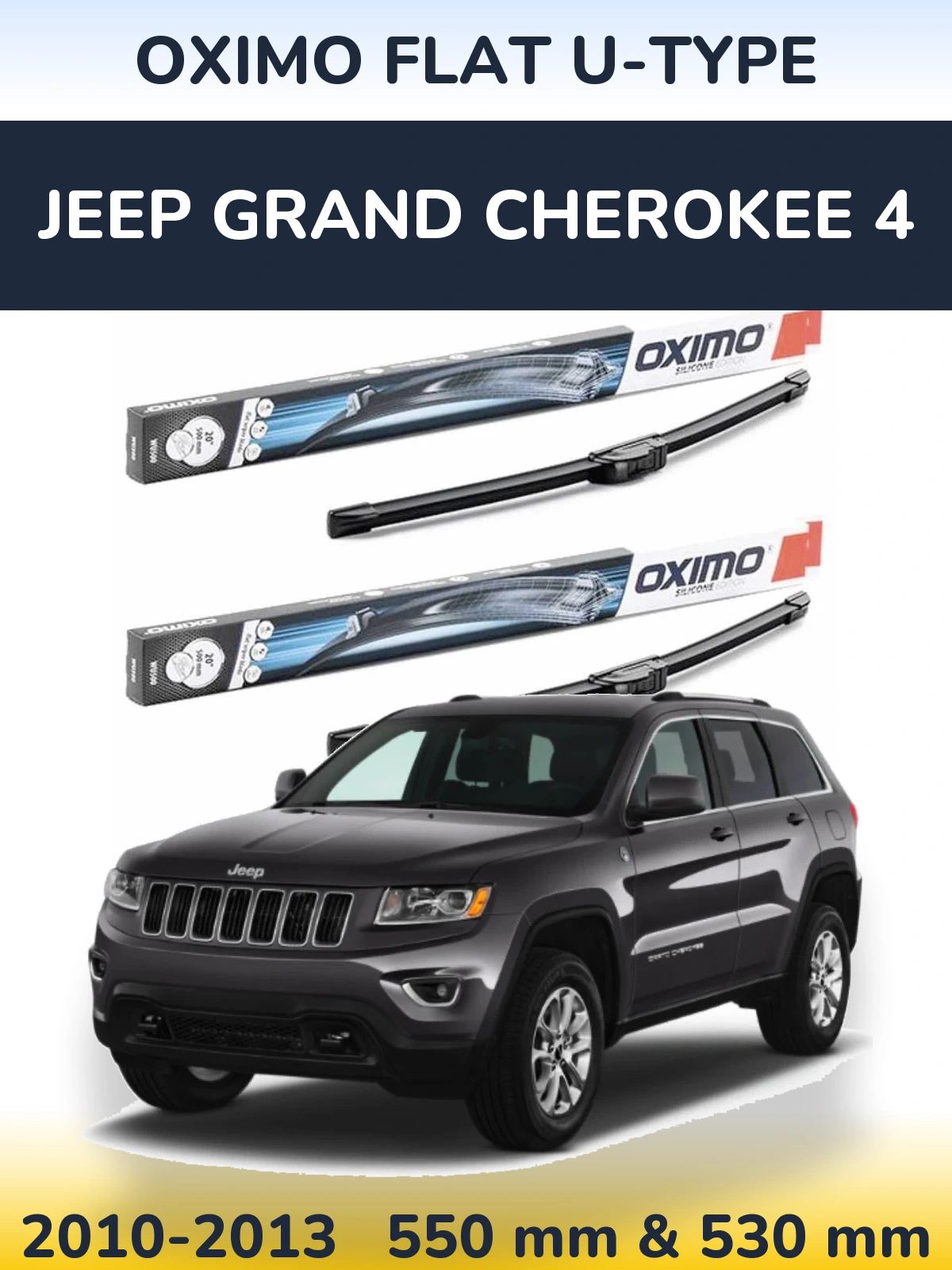 Komplet przednich wycieraczek Oximo Flat U-type 550 & 530 mm do Jeep Grand Cherokee 4 2010-2013